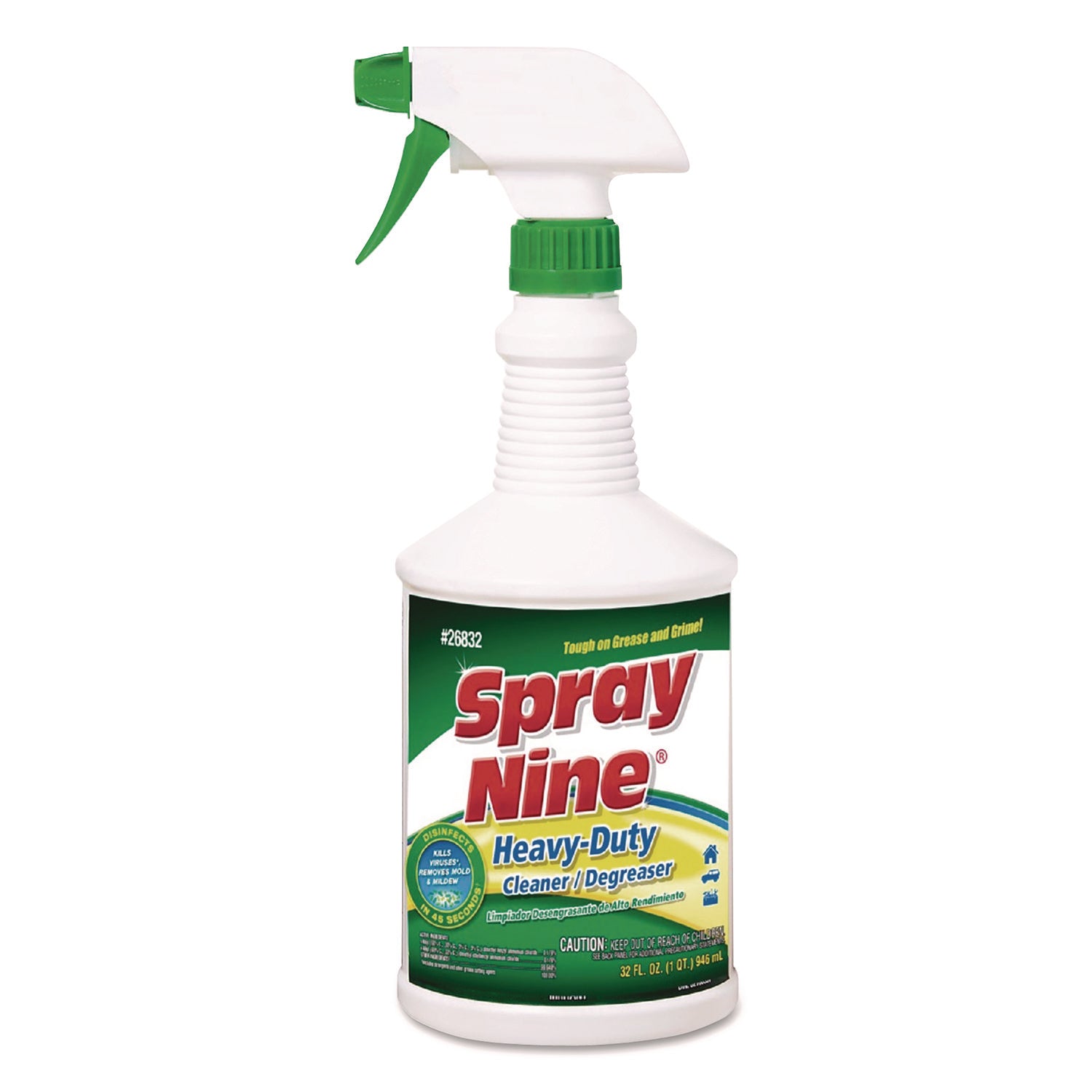 Spray Nine® Heavy Duty Cleaner/degreaser/disinfectant, Citrus Scent, 32 Oz, Trigger Spray Bottle, 12/carton