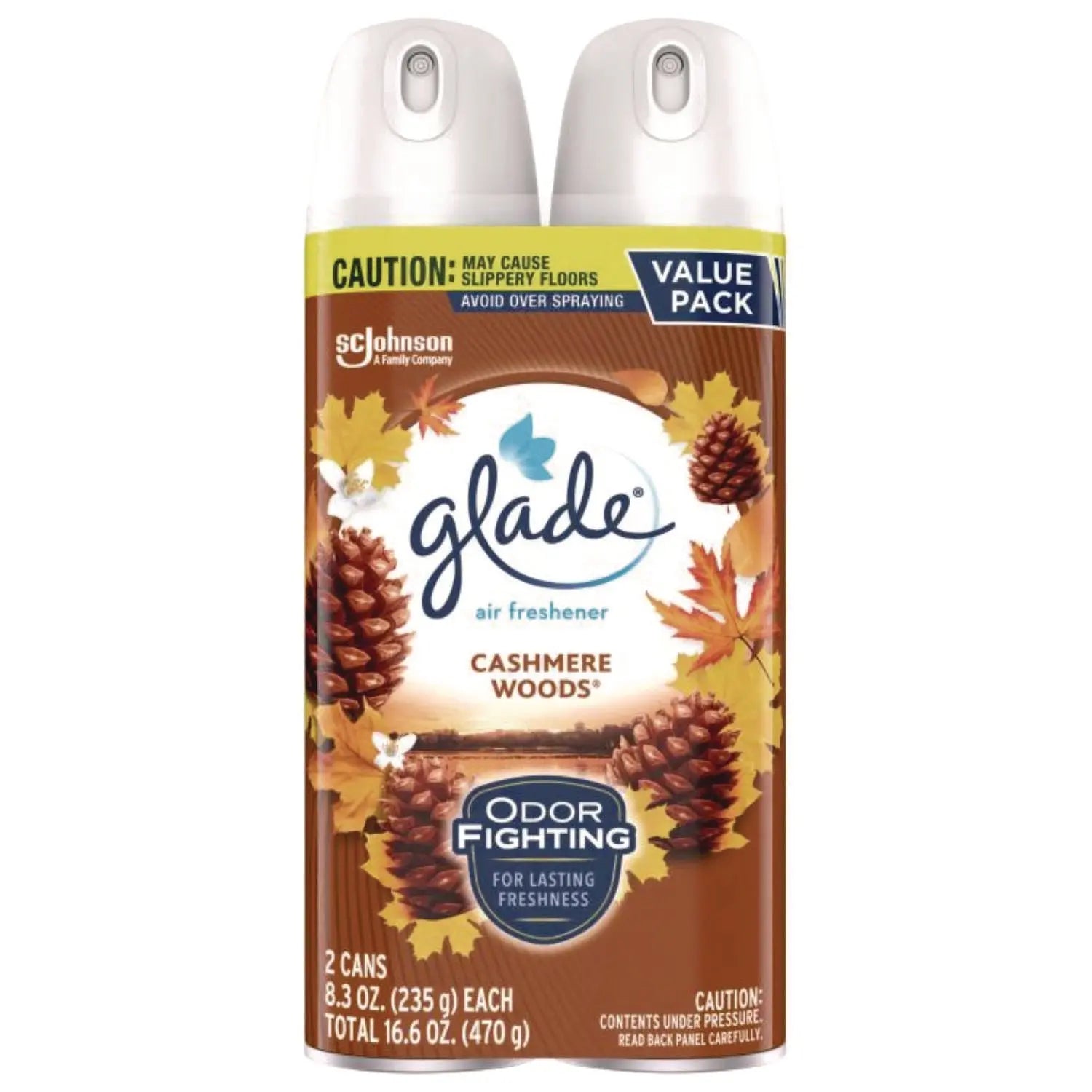 Glade® Air Freshener, Cashmere Woods Scent, 8.3 oz Aerosol Can, 2/Pack Glade® Flipcost