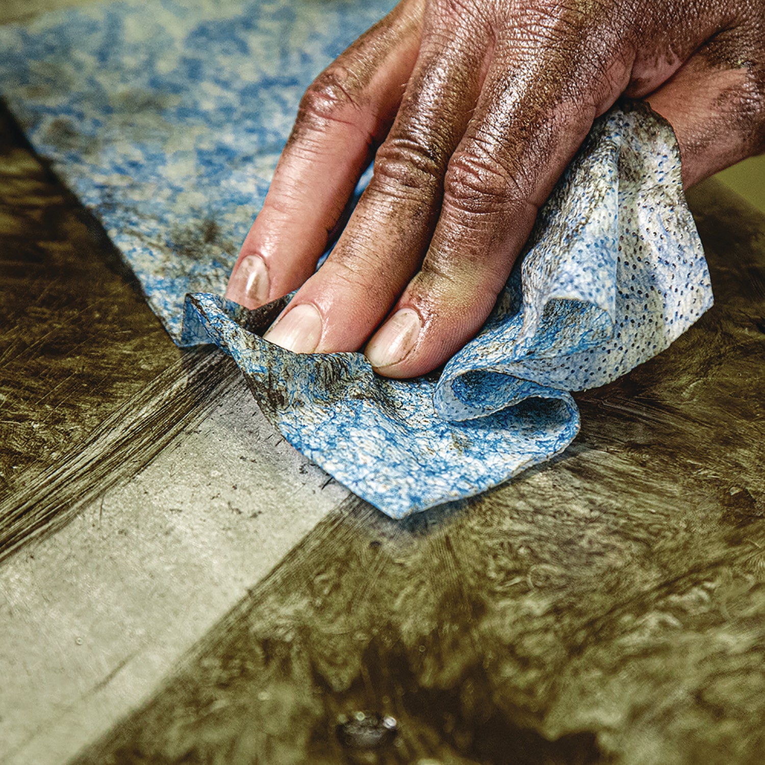 SCRUBS® Hand Cleaner Towels, 1-Ply, 10 x 12, Citrus, Blue/White, 30/Canister, 6/Carton