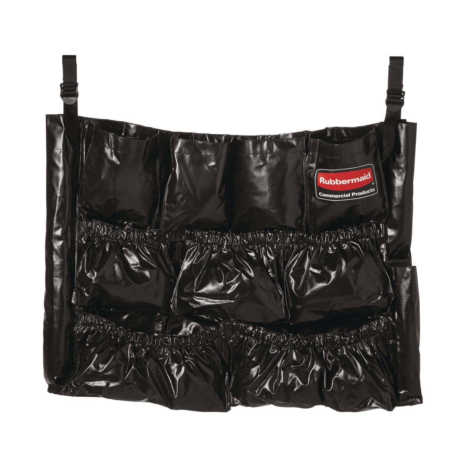 Rubbermaid® Commercial Brute Caddy Bag, 12 Compartments, Black, 6/Carton