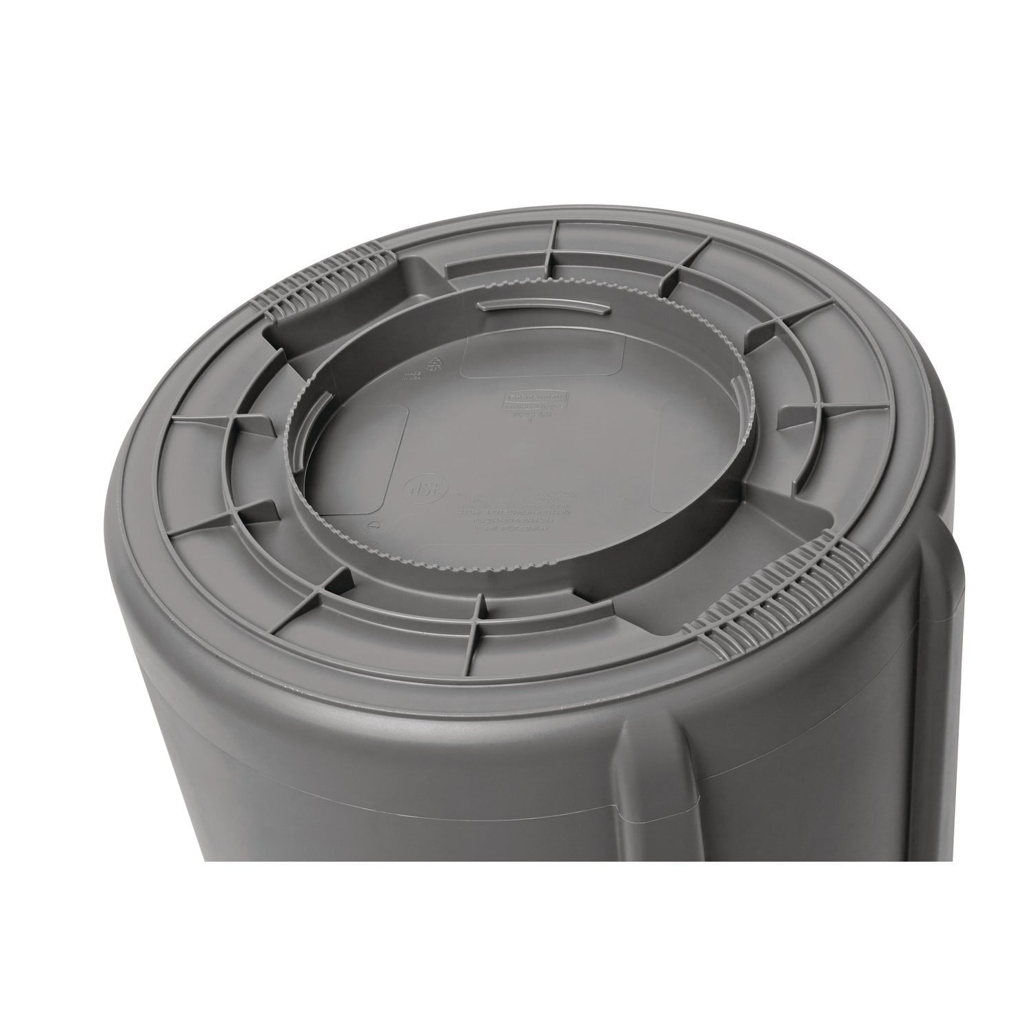 Rubbermaid® Commercial Vented Round Brute Container, 10 gal, Plastic, Gray