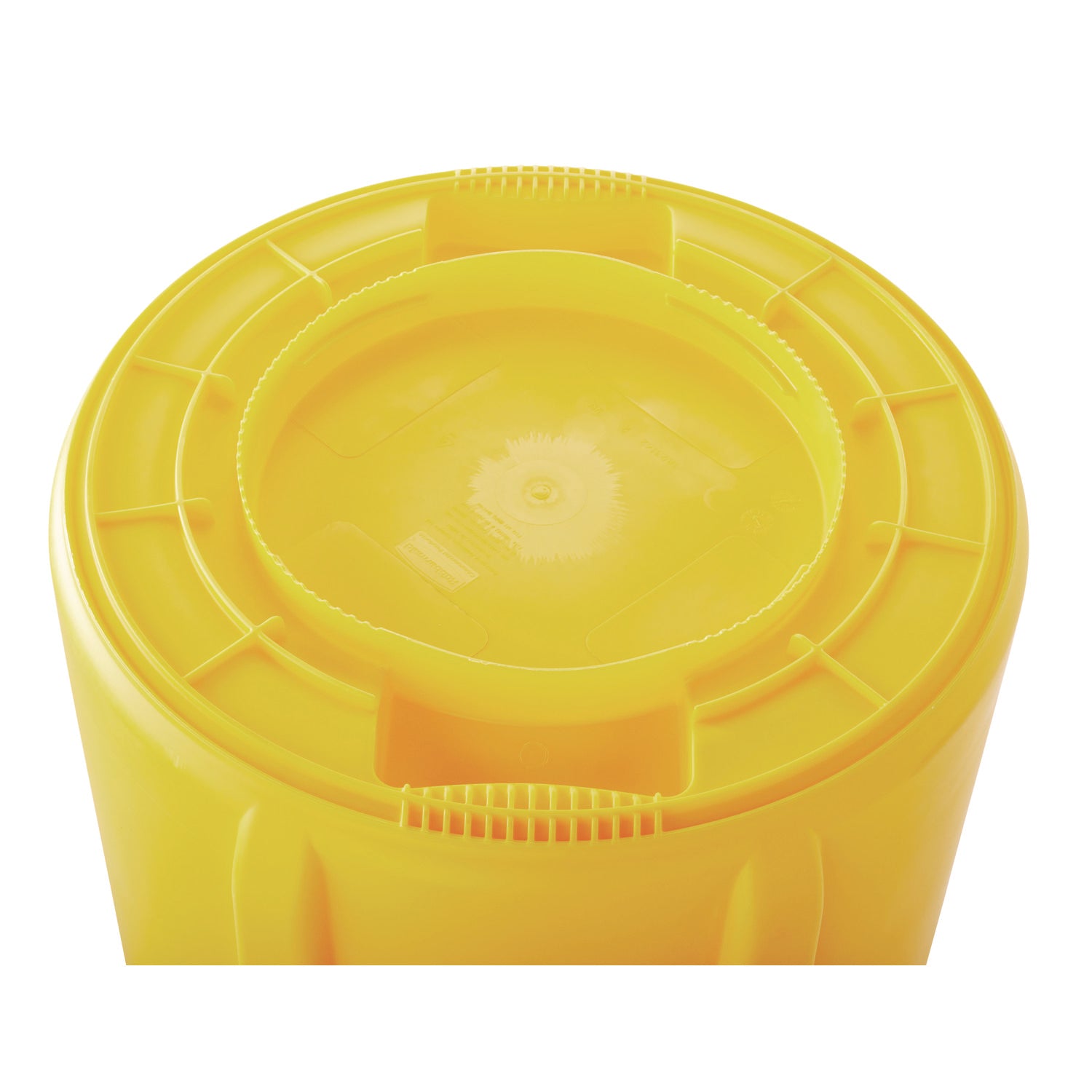 Rubbermaid® Commercial Vented Round Brute Container, 32 gal, Plastic, Yellow