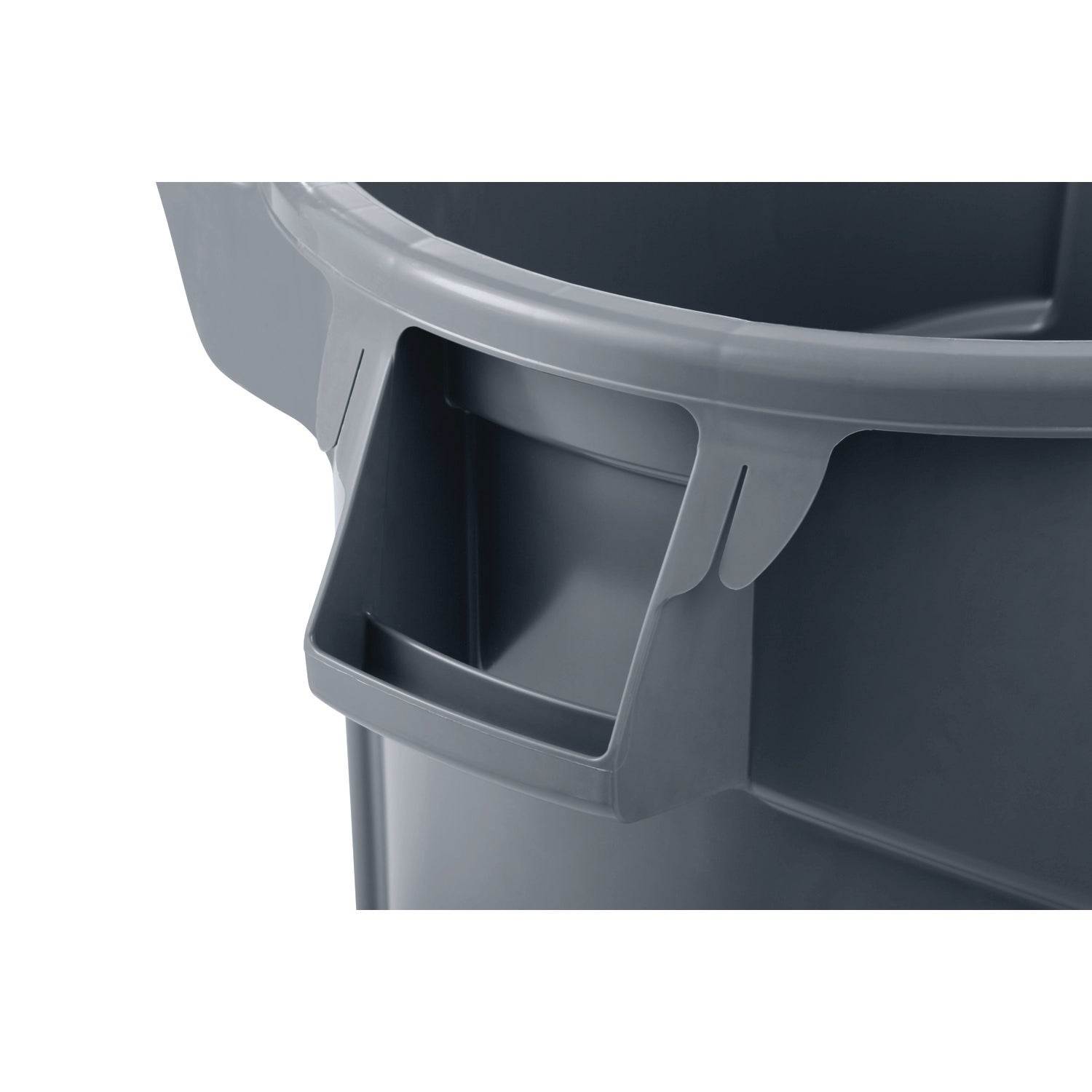 Rubbermaid® Commercial Vented Wheeled Brute Container, 44 Gal, Plastic, Gray