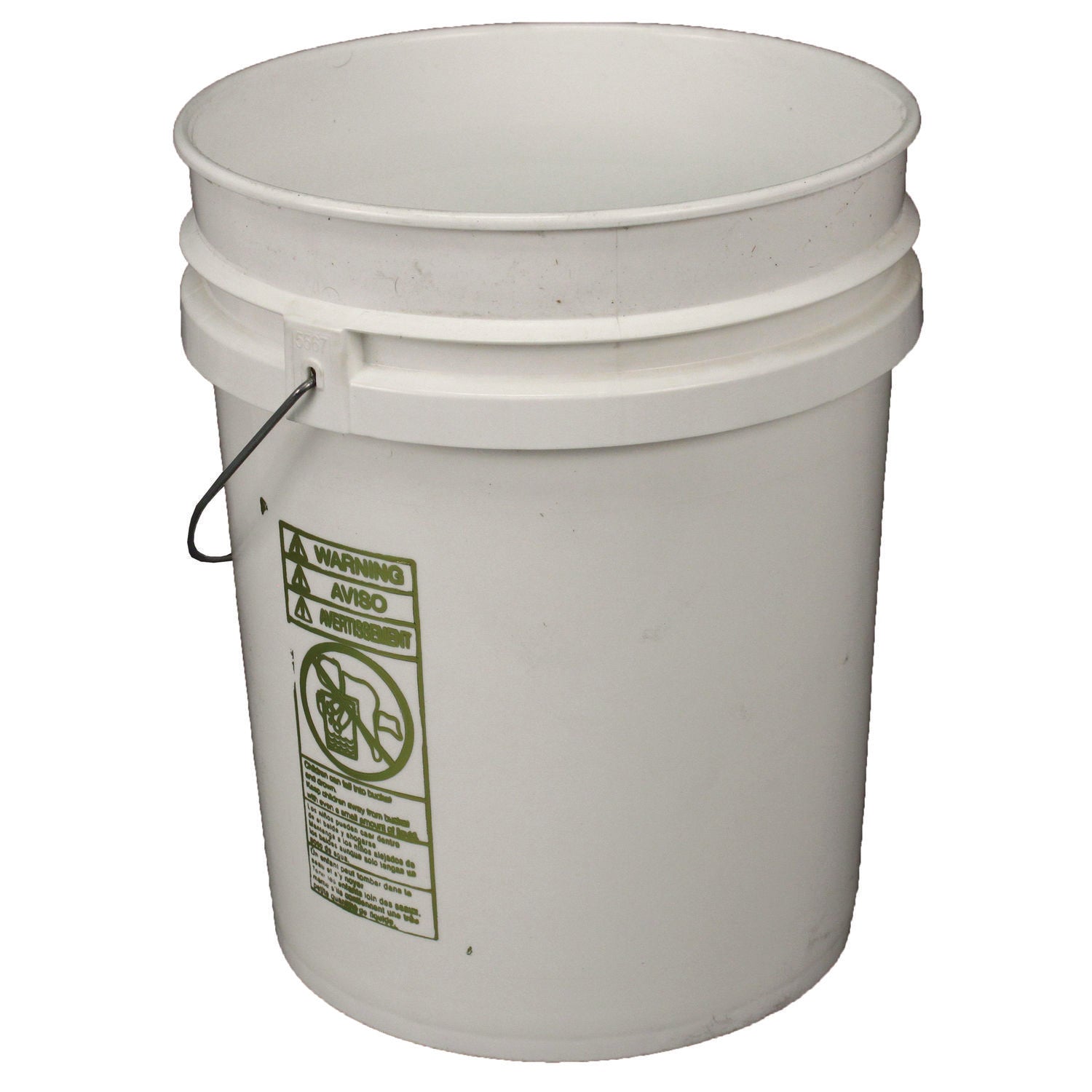 Impact® Utility Bucket with Lid, 5 gal, Polyethylene, White, 11.25" dia