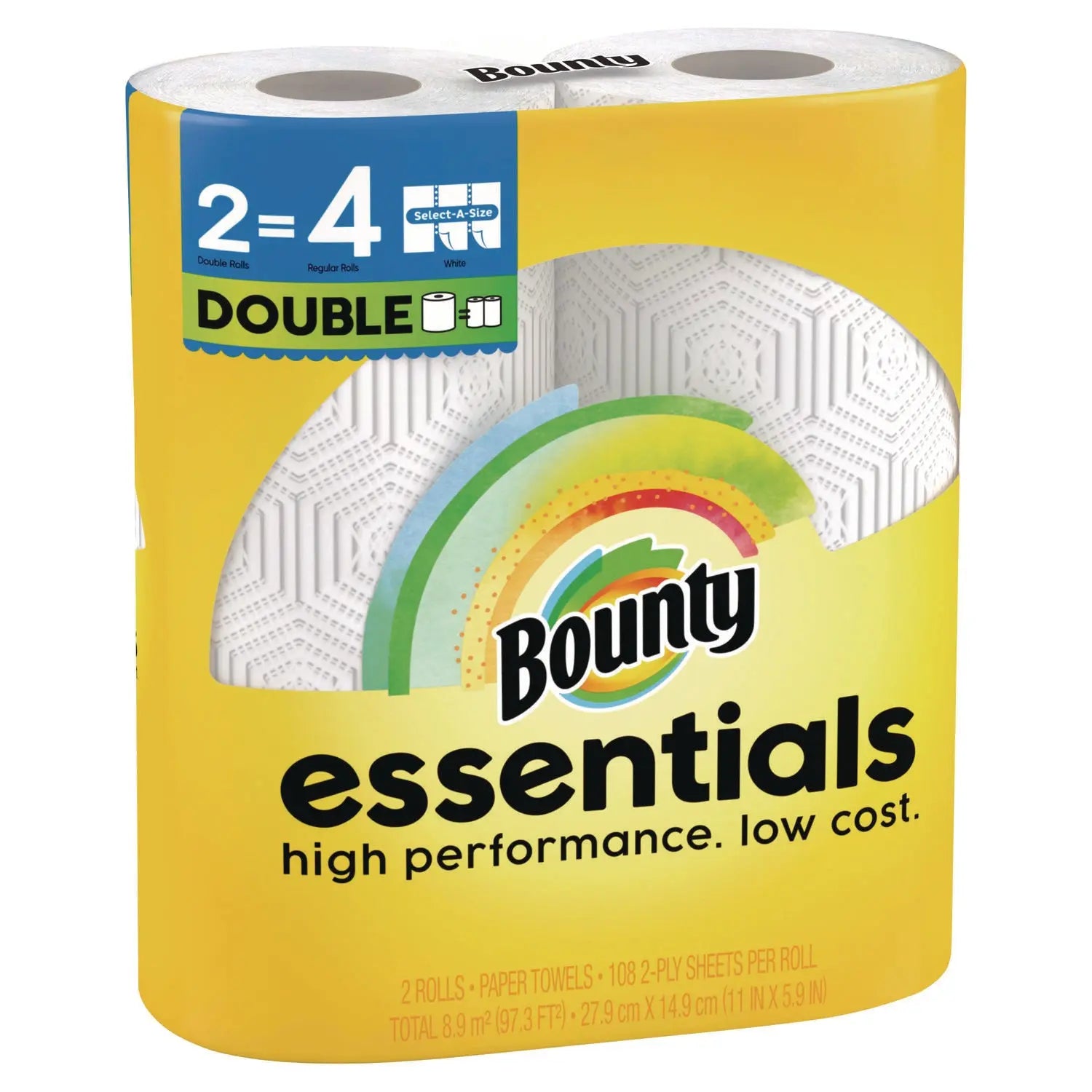 Essentials Select-A-Size Kitchen Roll Paper Towels, 2-Ply, White, 108 Sheets/Roll, 2/Pack, 8 Packs/Carton Bounty® Flipcost