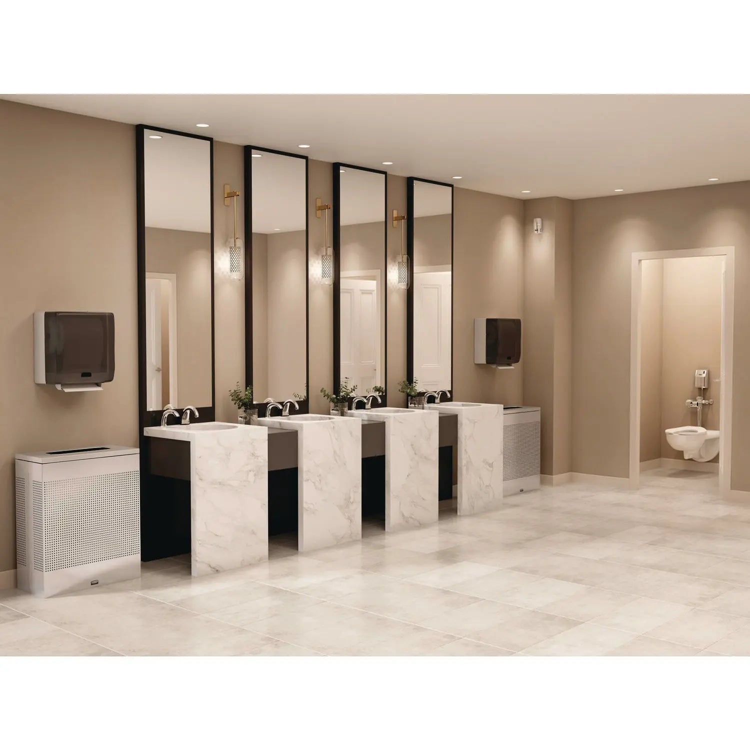 TC TCell Odor Control Dispenser, 2.9" x 2.75" x 5.9", Chrome Rubbermaid® Commercial Flipcost