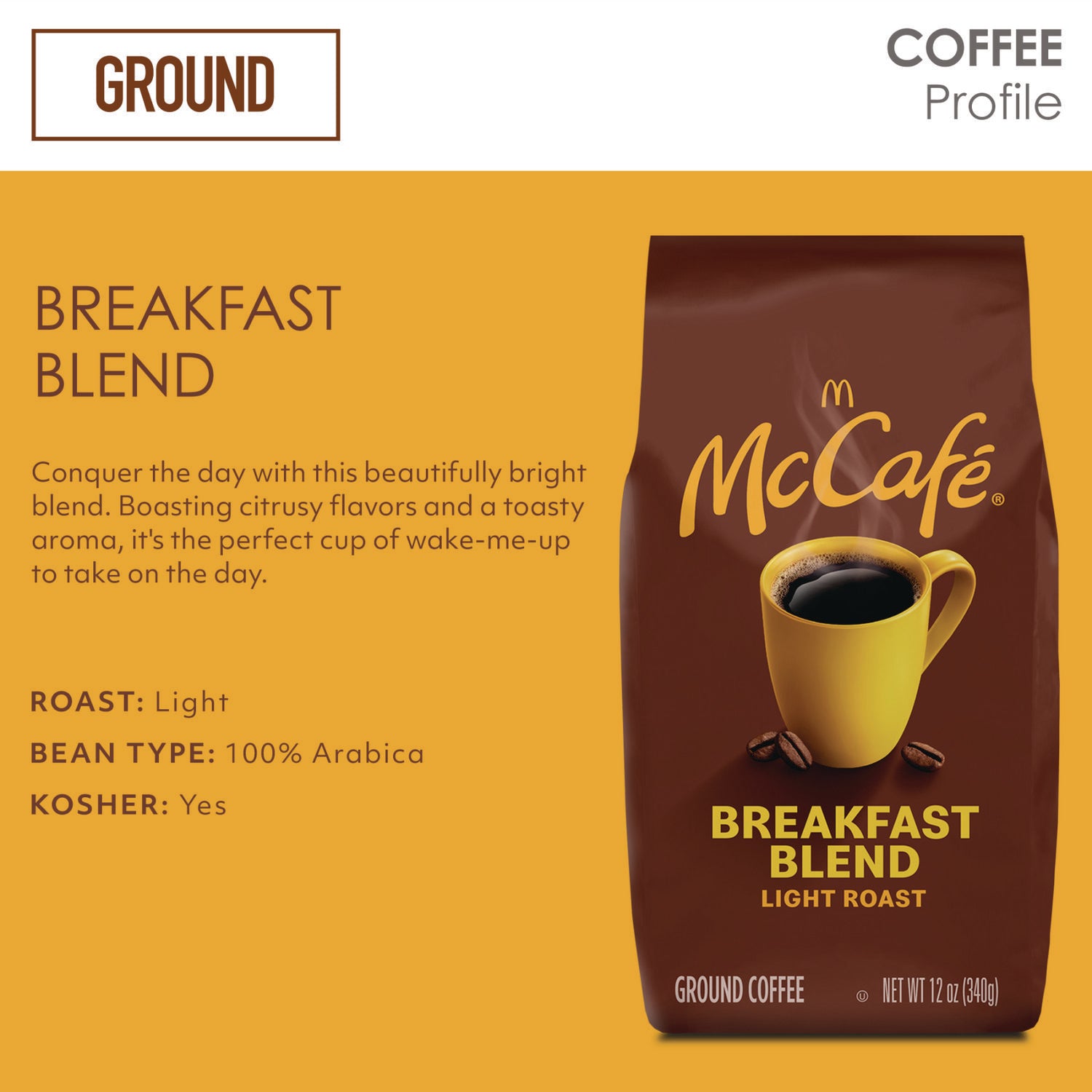 McCafe® Ground Coffee, Breakfast Blend, 12 Oz Bag