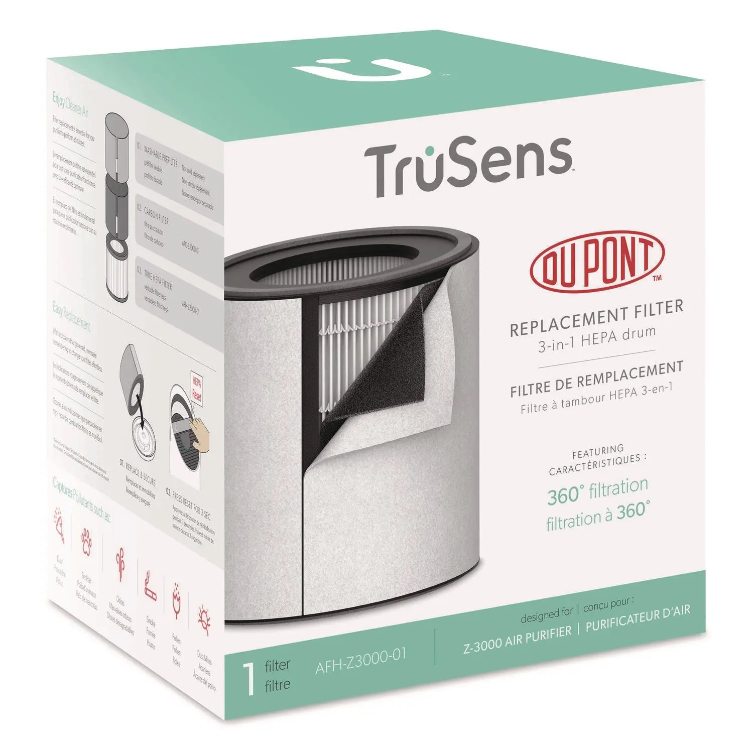 Carbon and HEPA Replacement Filters for TruSens Air Purifiers, 8.5 x 8.9 TruSens™ Flipcost