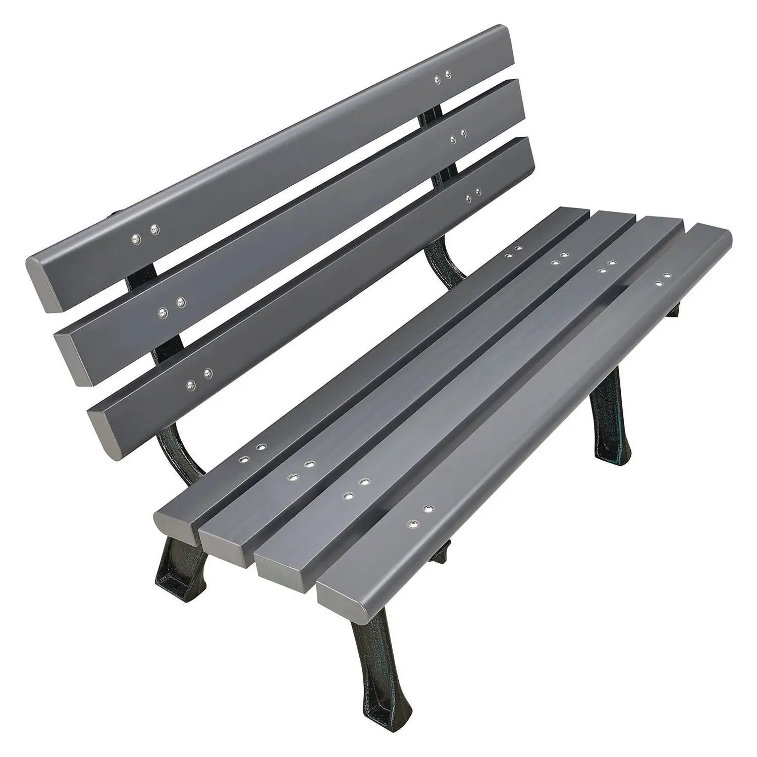 Recycled Plastic Benches with Back, 48 x 23 x 28, Gray Global Industrial® Flipcost