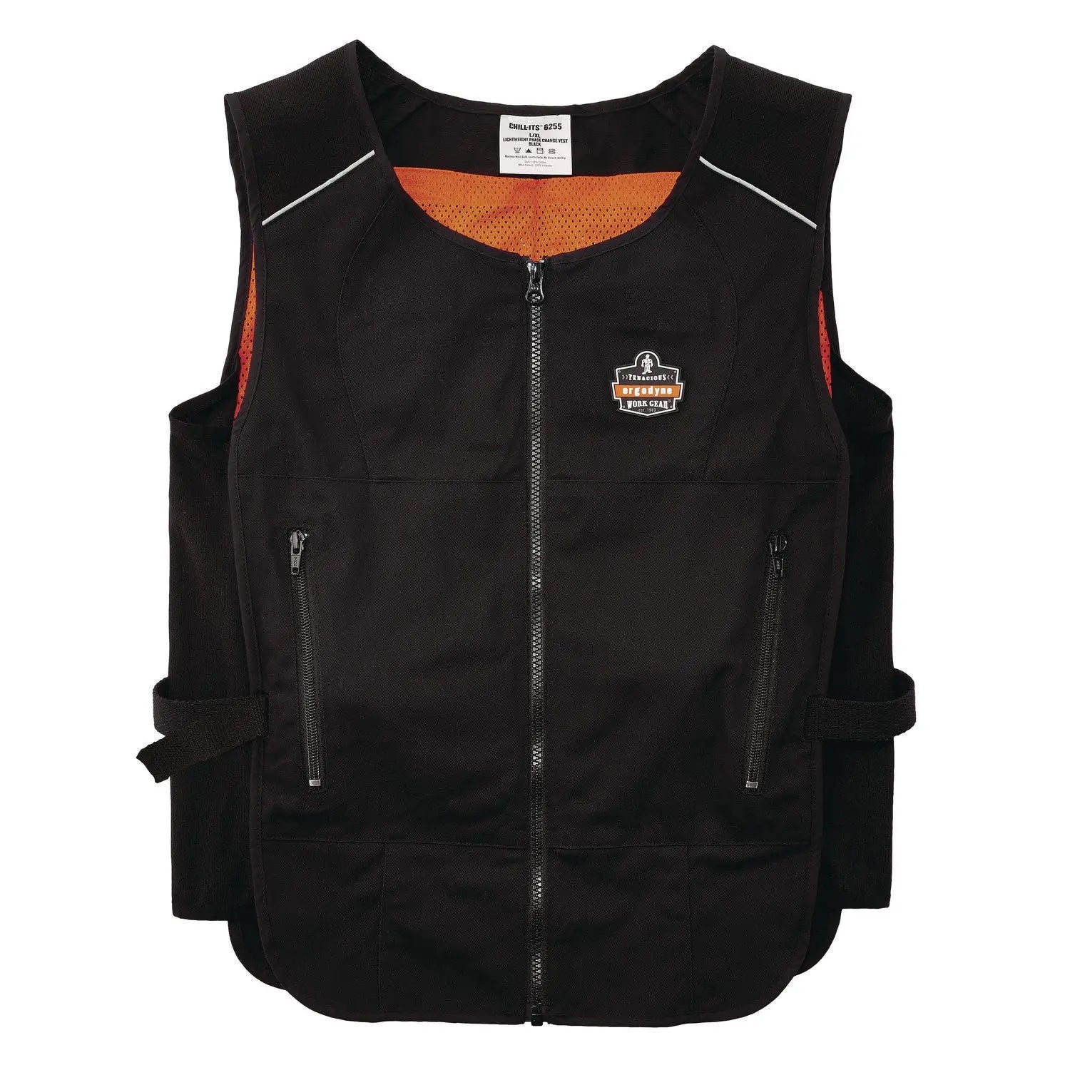 Chill-Its 6255 Lightweight Phase Change Cooling Vest, Cotton/Polyester, 2X-Large/3X-Large, Black