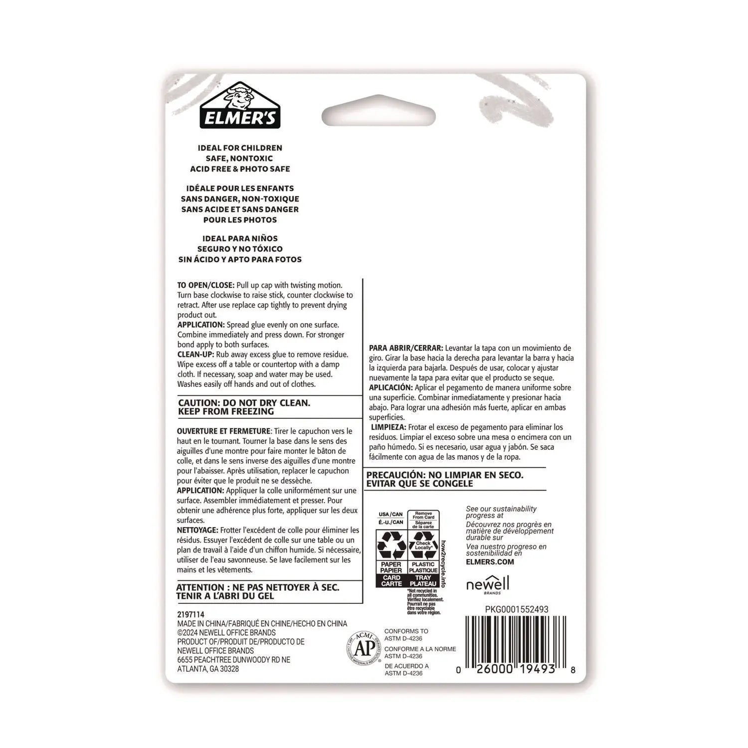 Glitter Glue Sticks, 0.21 oz, Applies Assorted Colors, Dries Clear Glitter, 4/Pack Elmer's® Flipcost