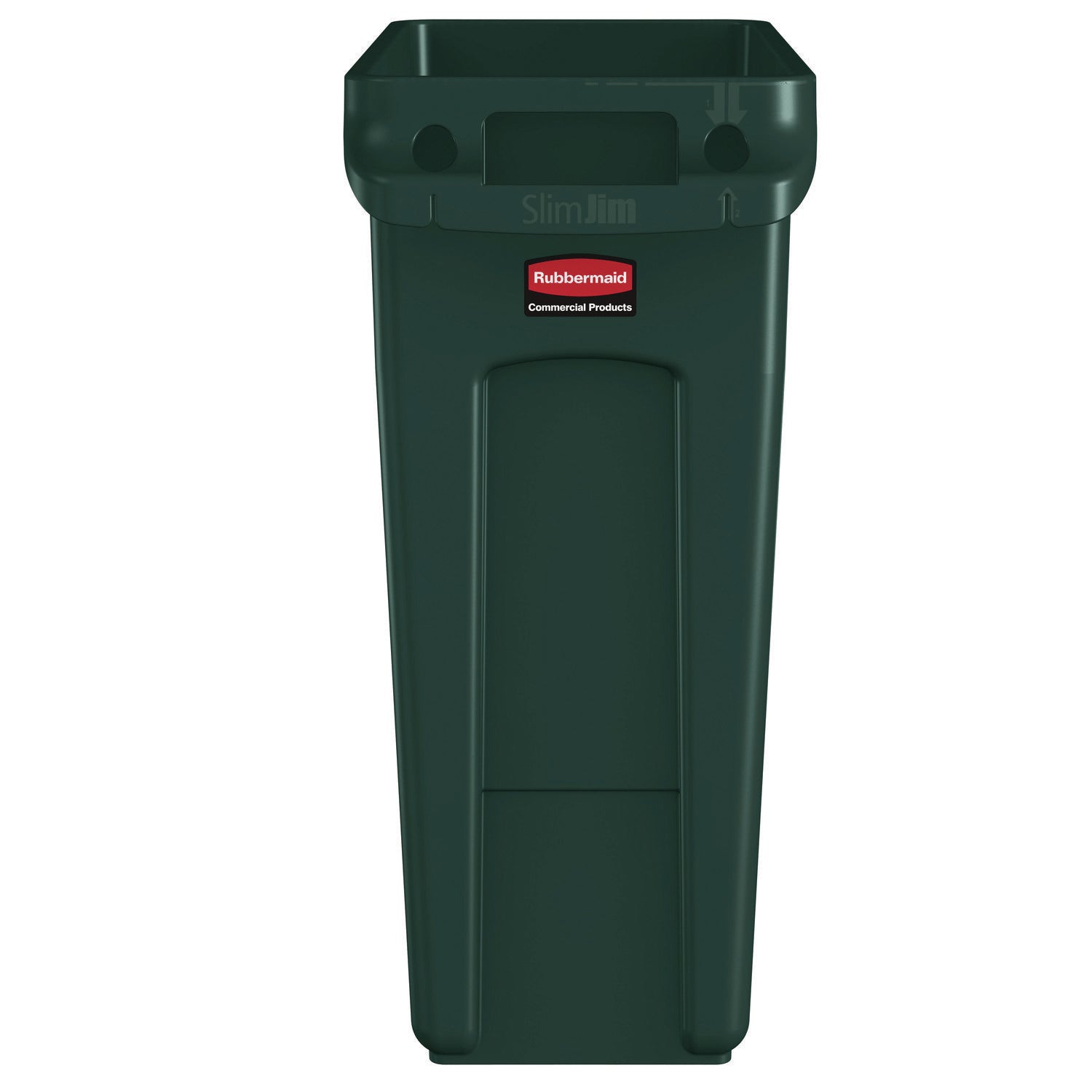 Rubbermaid® Commercial Slim Jim Plastic Recycling Container with Venting Channels, 23 gal, Plastic, Green