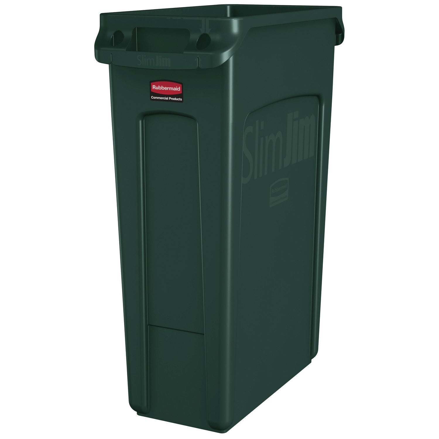 Rubbermaid® Commercial Slim Jim Plastic Recycling Container with Venting Channels, 23 gal, Plastic, Green