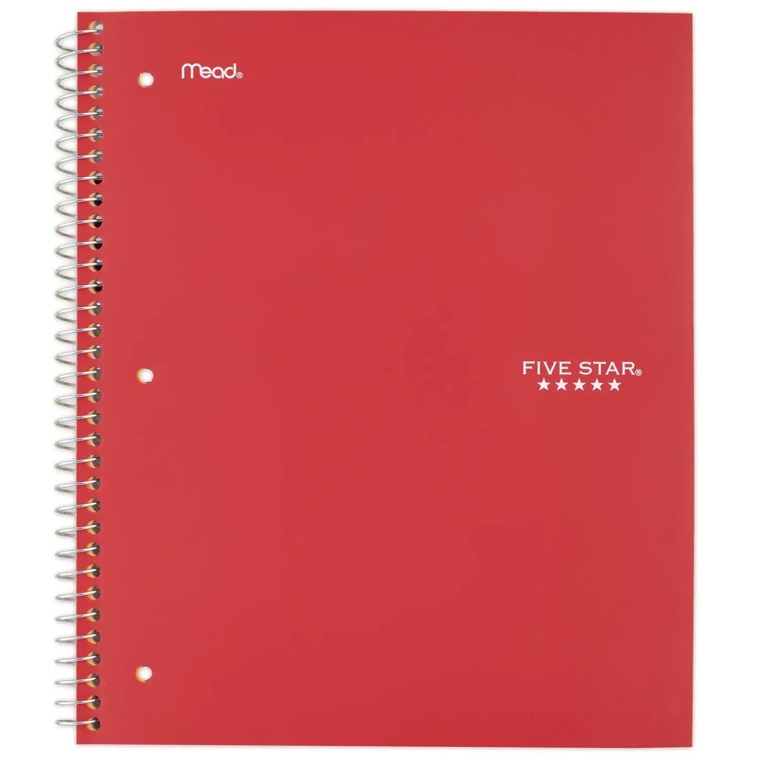 Wirebound Notebook with Two Pockets, 1-Subject, Medium/College Rule, Red Cover, (100) 11 x 8.5 Sheets