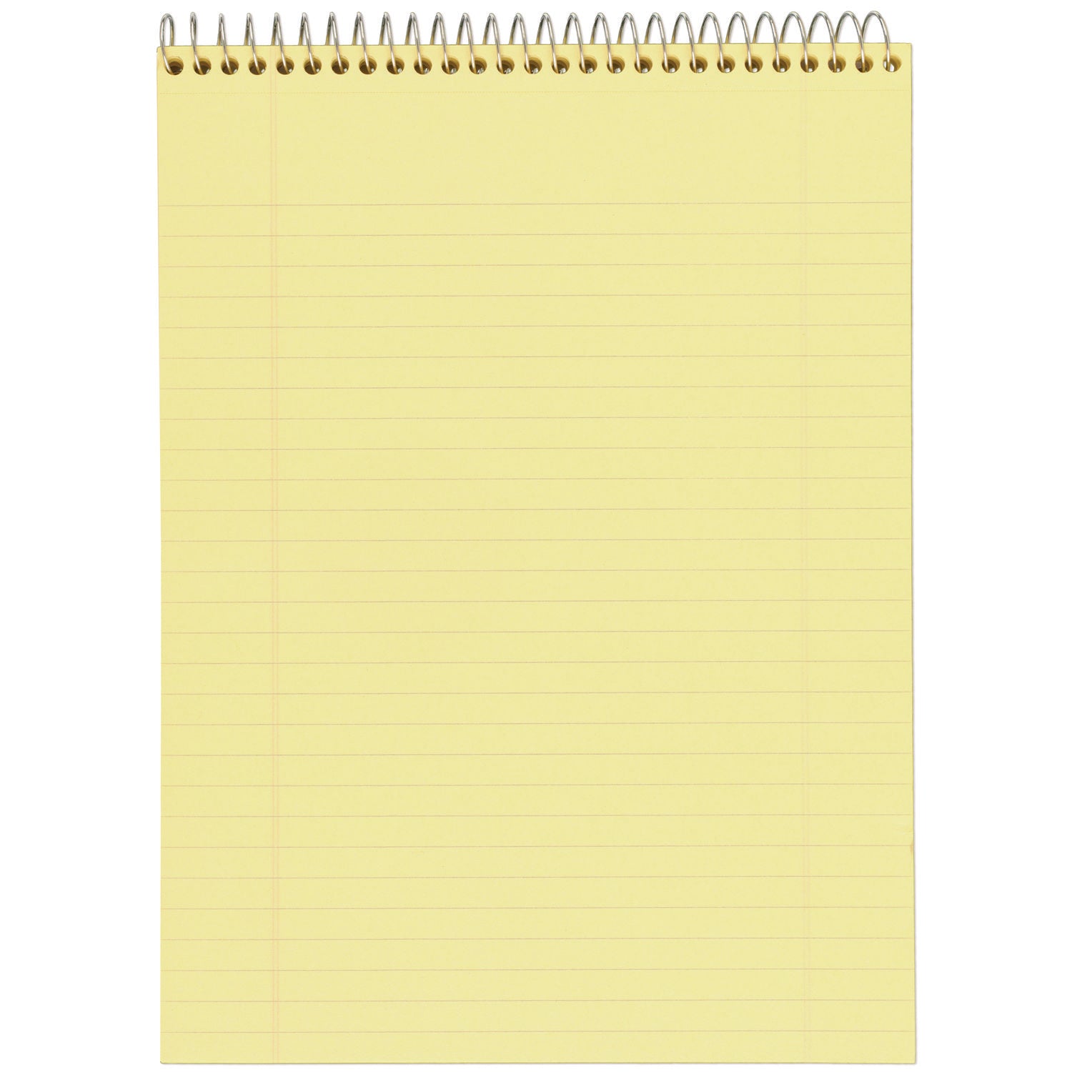 Cambridge® Stiff-Back Wire Bound Notepad, Wide/legal Rule, Canary/blue Cover, 70 Canary-Yellow 8.5 X 11.5 Sheets