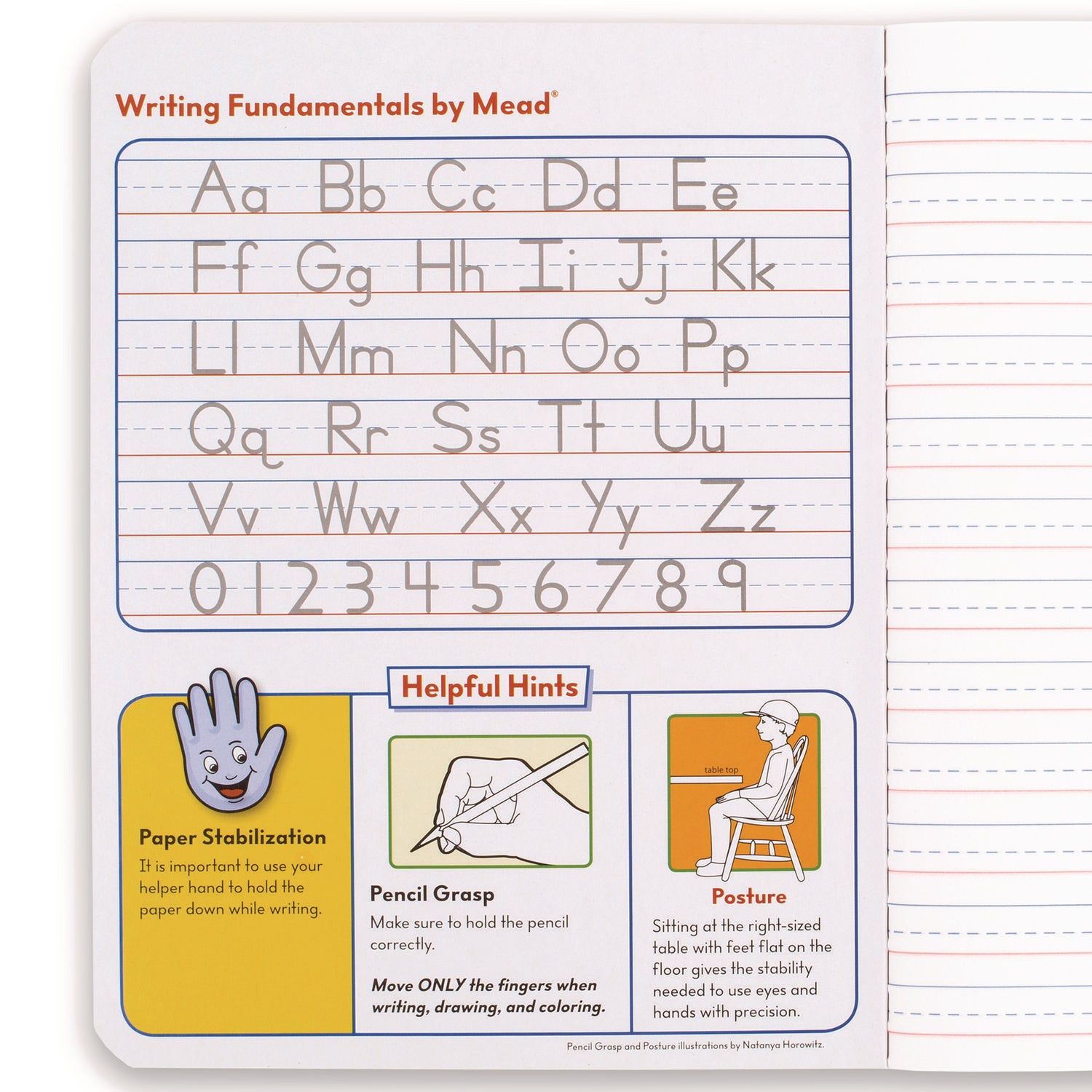 Mead® Primary Journal Creative Writing Composition Book, Manuscript Format, Blue/Black/White Cover, (100) 9.75 x 7.5 Sheets