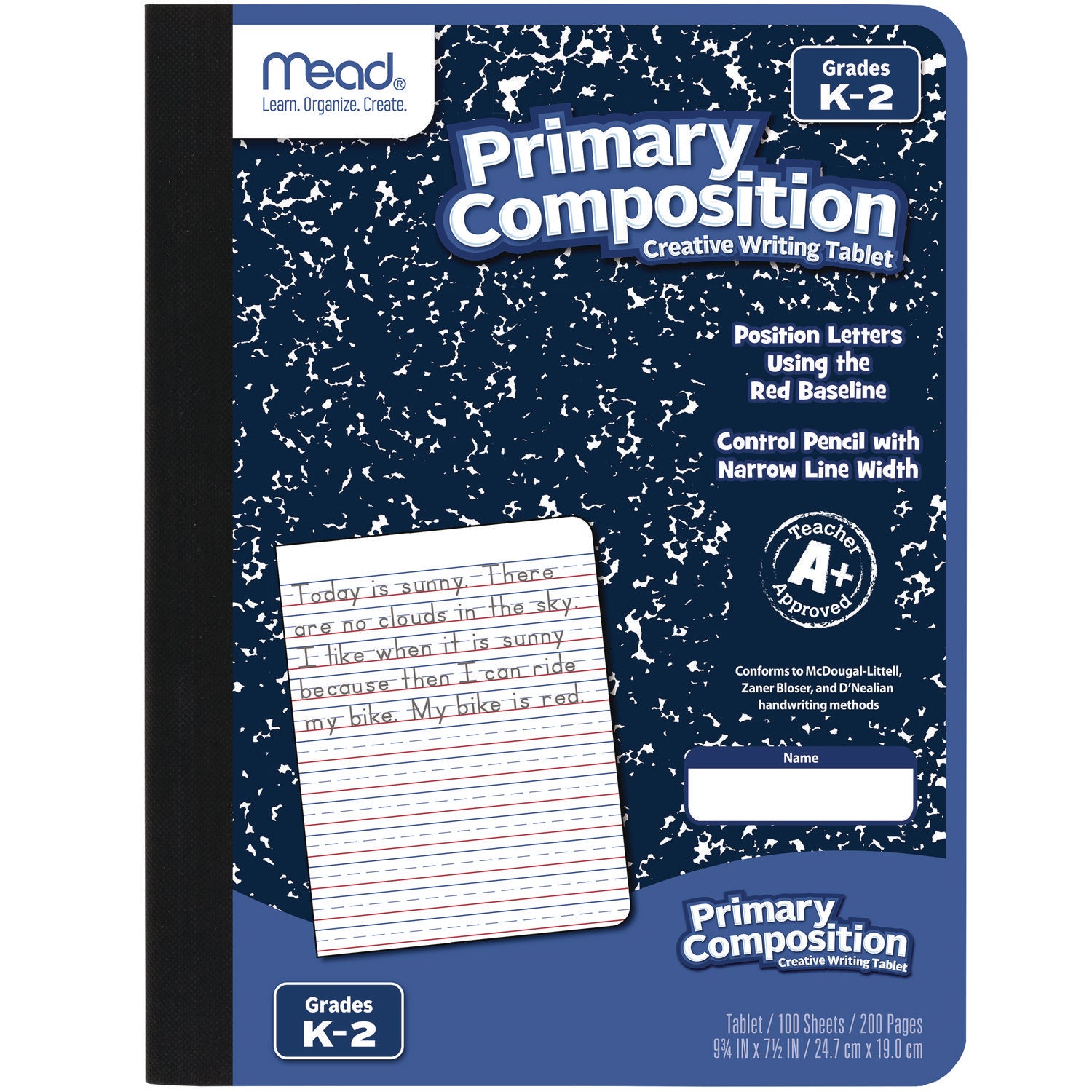 Primary Composition Book, Manuscript Format, Blue/White Cover, (100) 9.75 x 7.5 Sheets