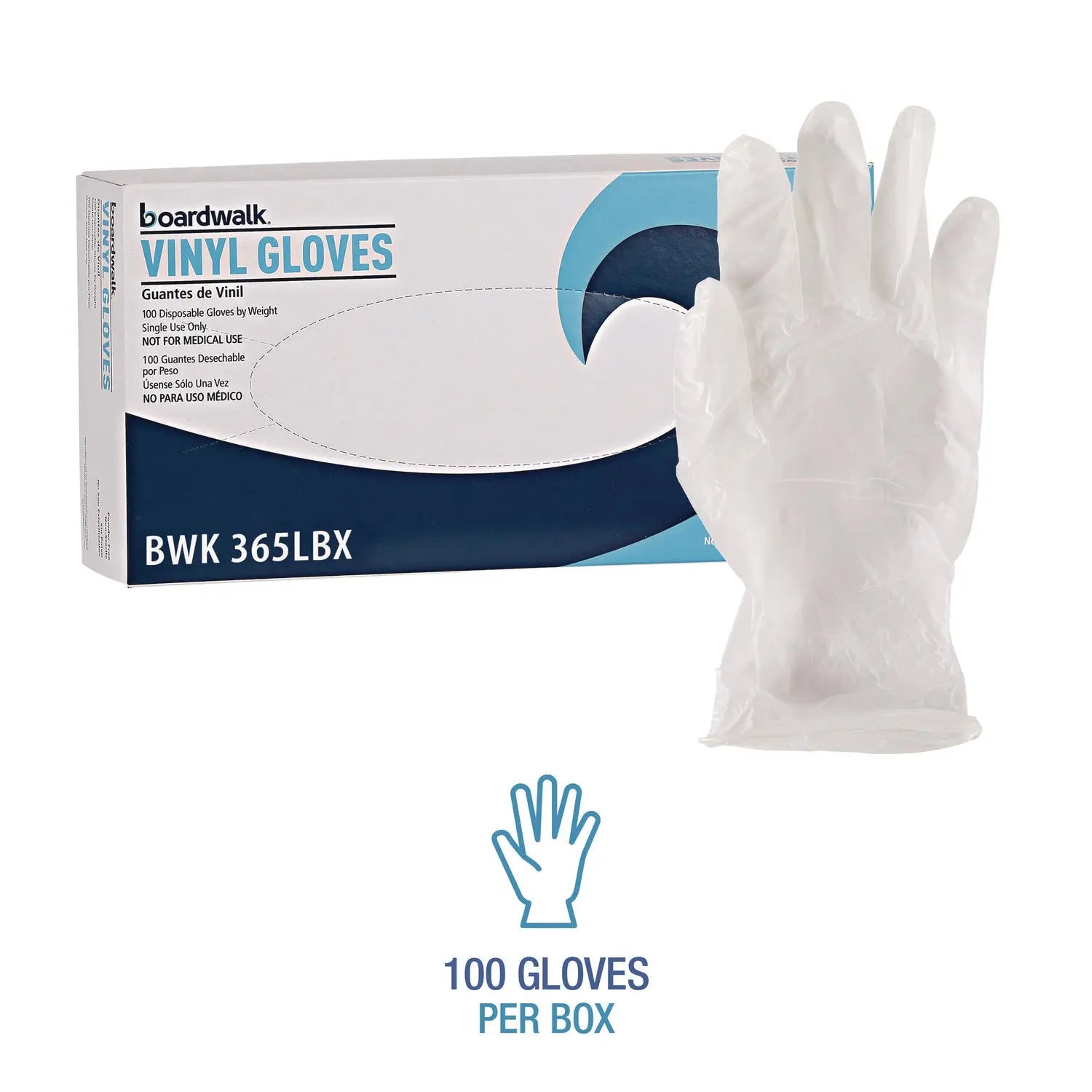 General Purpose Vinyl Gloves, Powder/Latex-Free, 2.6 mil, Large, Clear, 100/Box, 10 Boxes/Carton Boardwalk® Flipcost