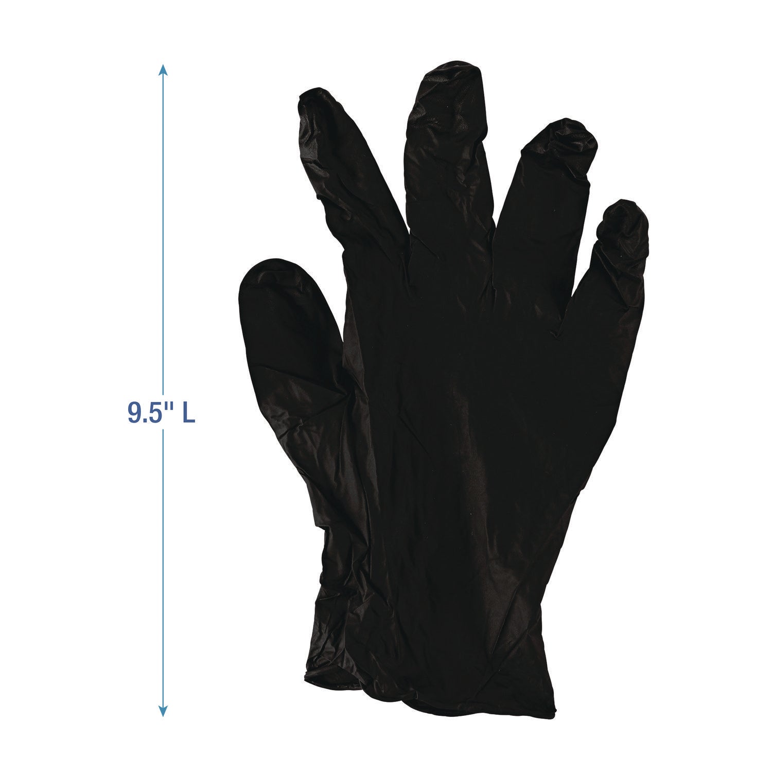 Boardwalk® Disposable General-Purpose Powder-Free Nitrile Gloves, Large, Black, 4.4 mil, 100/Box