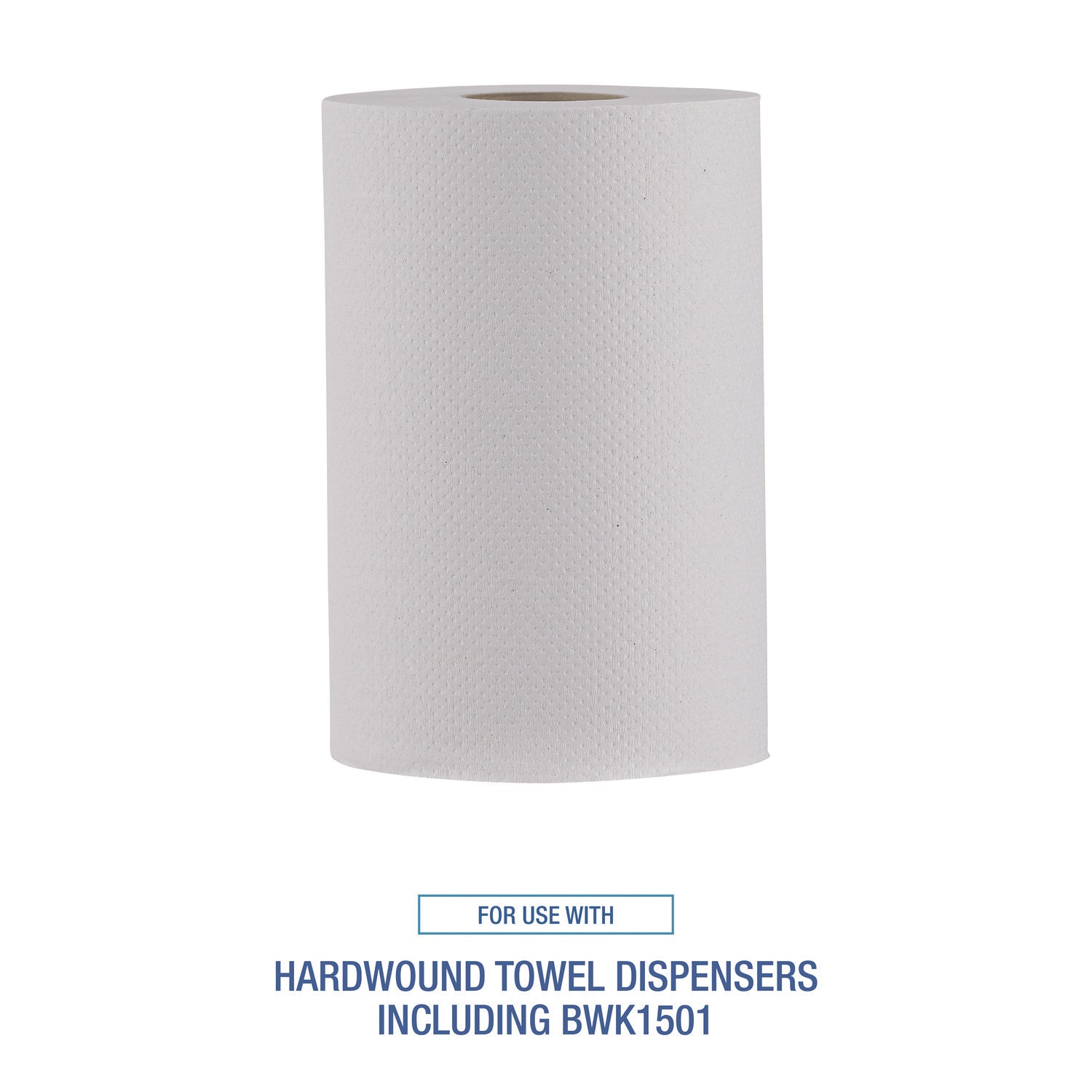Boardwalk® Hardwound Paper Towels, Nonperforated, 1-Ply, 8" x 350 ft, White, 12 Rolls/Carton
