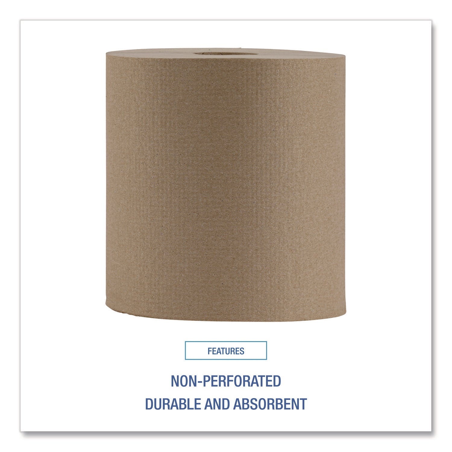 Boardwalk® Hardwound Paper Towels, Nonperforated, 1-Ply, 8" x 800 ft, Natural, 6 Rolls/Carton