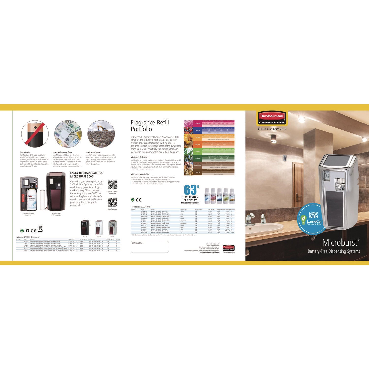 Rubbermaid® Commercial Microburst 3000 Refill, Linen Fresh, 2 Oz Aerosol Spray, 12/carton