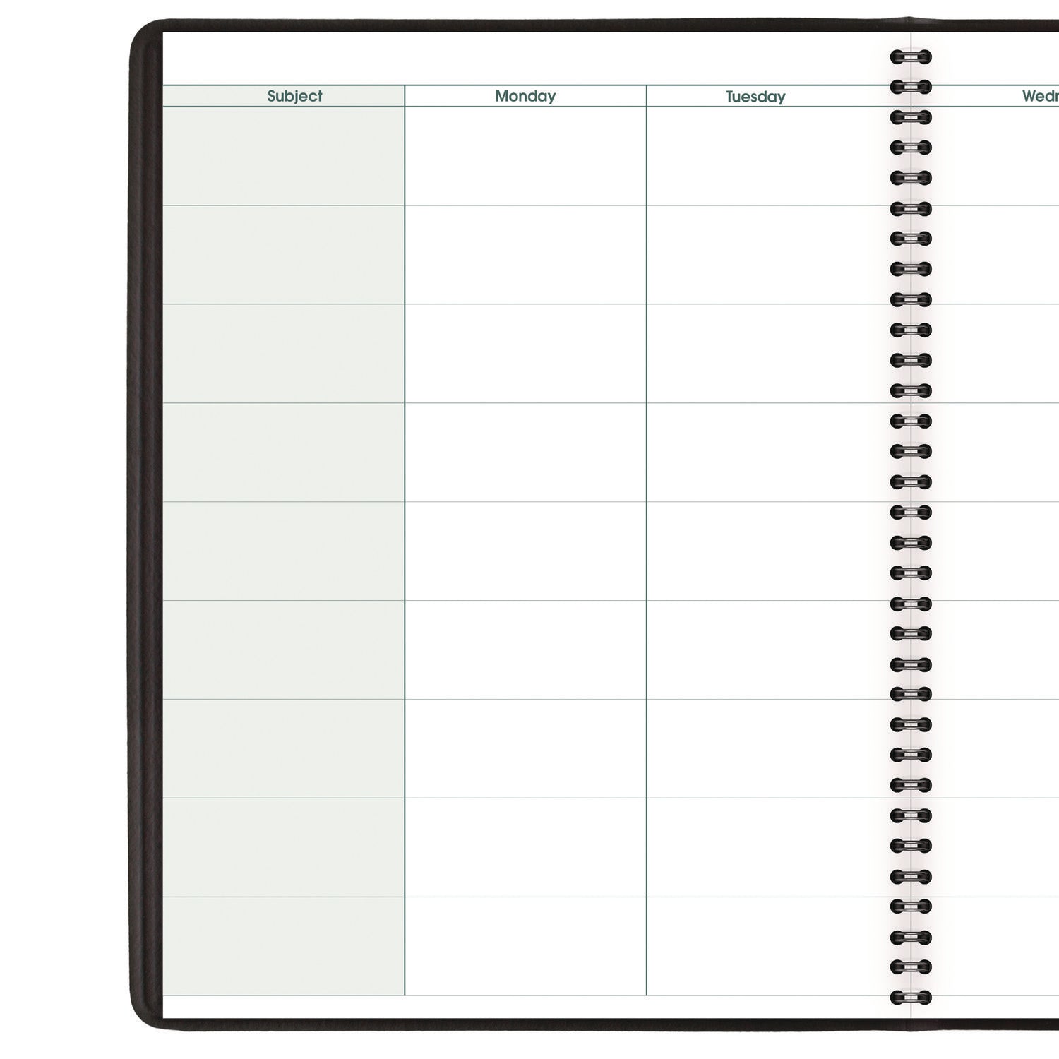 AT-A-GLANCE® Undated Teacher's Planner, Weekly, Two-Page Spread (nine Classes), 10.88 X 8.25, Black Cover