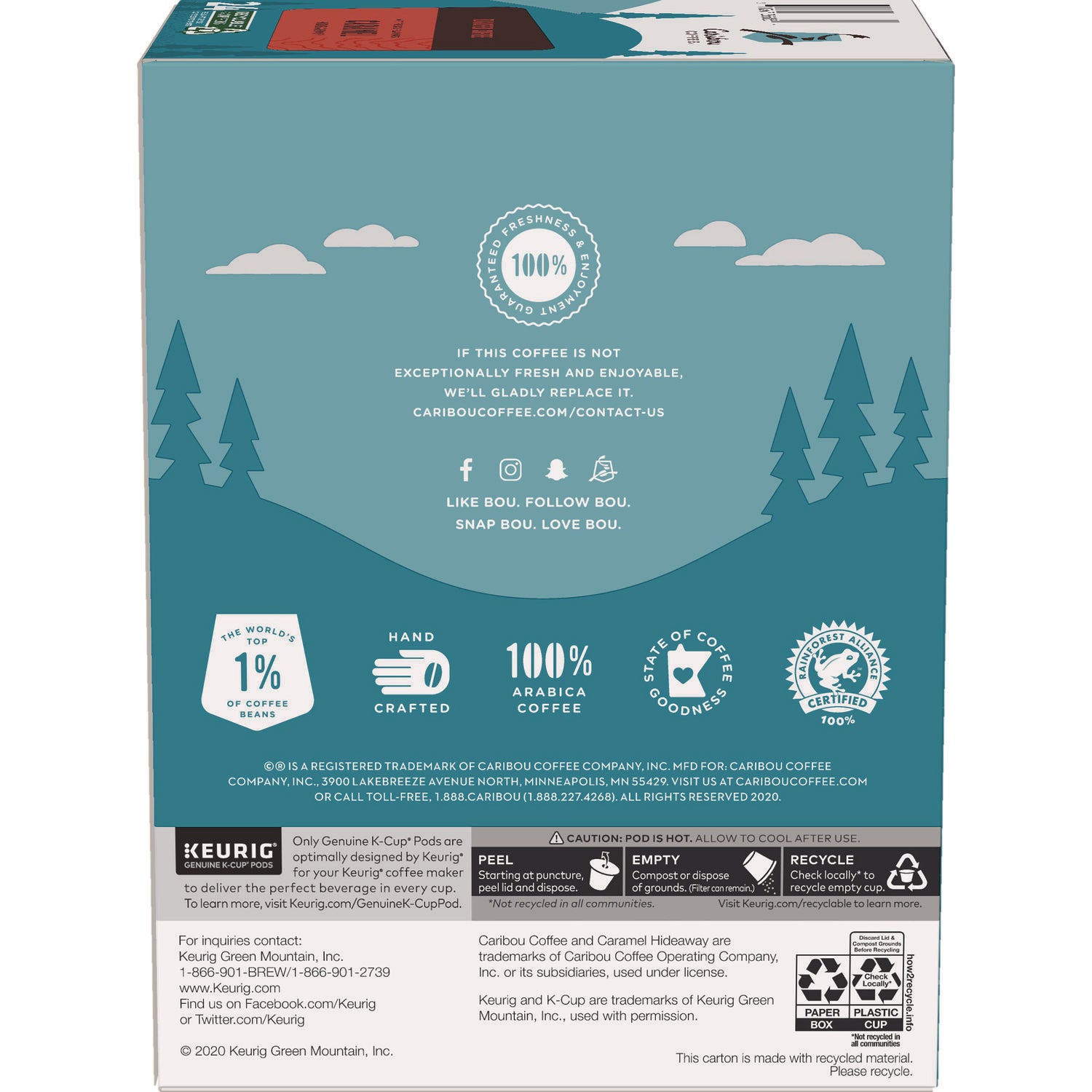 Caribou Coffee® Caramel Hideaway K-Cups, Mild Roast, 24/box