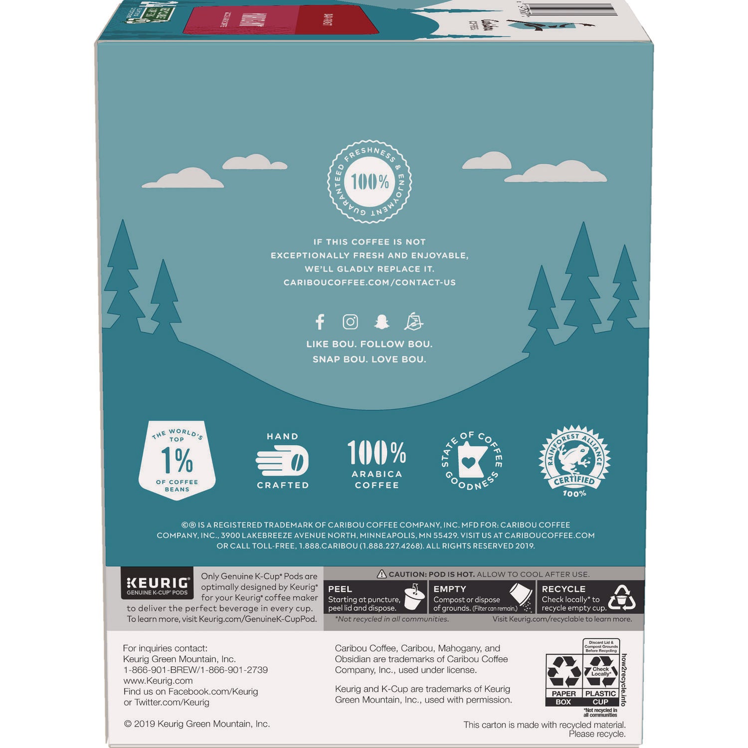 Caribou Coffee® Mahogany Coffee K-Cups, 96/carton