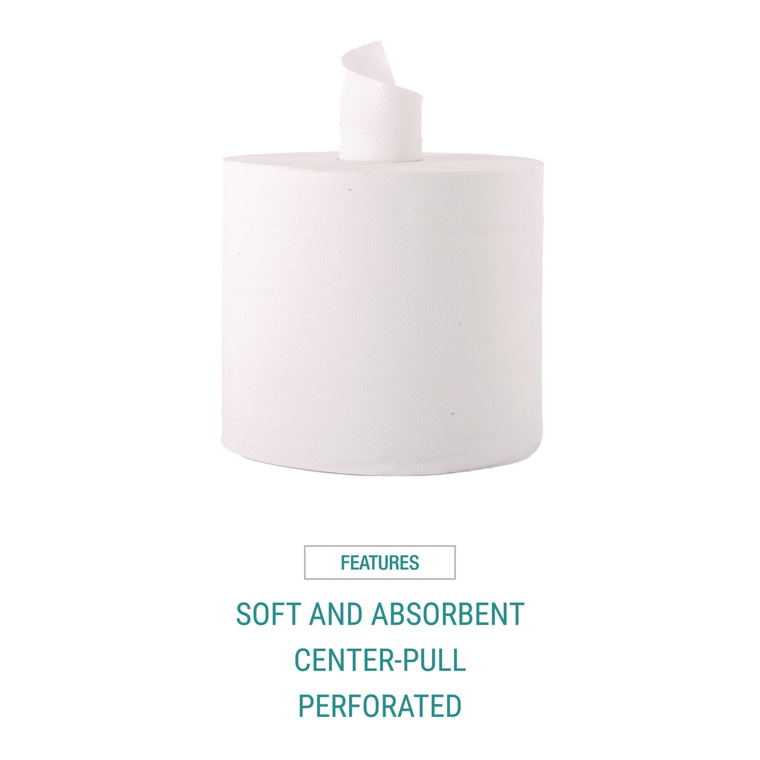 Windsoft® Center-Flow Perforated Paper Towel Roll, 7.3 x 15, White, 6 Rolls/Carton