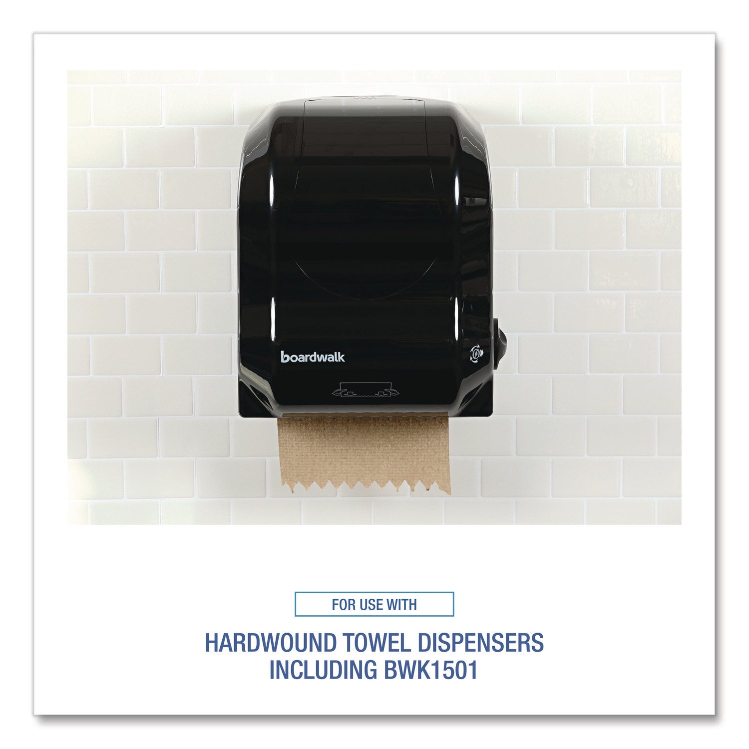 Boardwalk® Hardwound Paper Towels, Nonperforated, 1-Ply, 8" x 800 ft, Natural, 6 Rolls/Carton