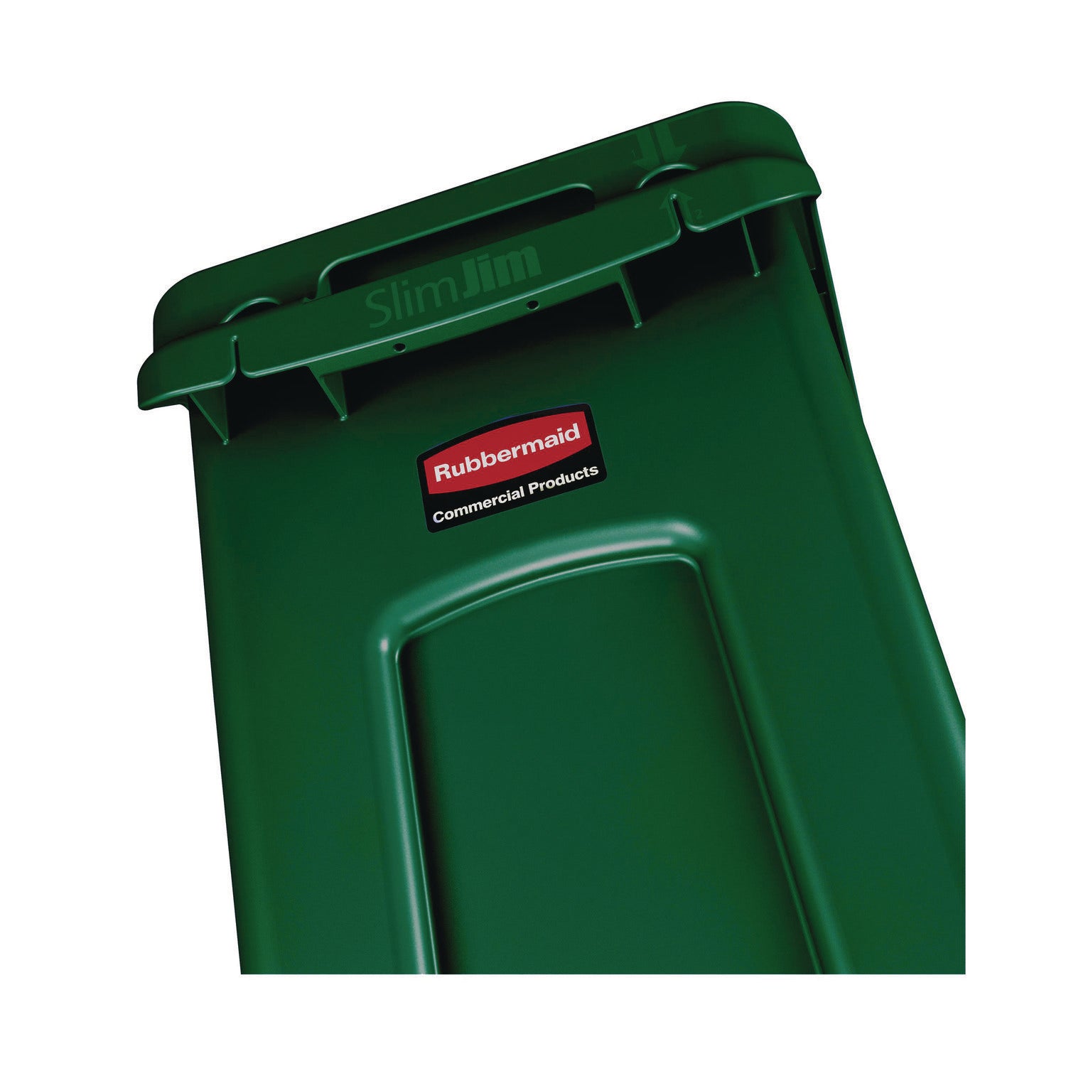 Rubbermaid® Commercial Slim Jim Plastic Recycling Container with Venting Channels, 23 gal, Plastic, Green