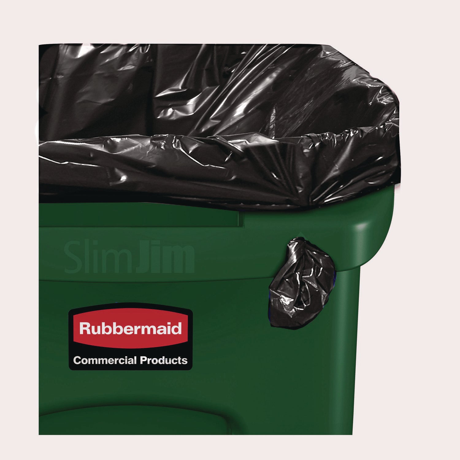 Rubbermaid® Commercial Slim Jim Plastic Recycling Container with Venting Channels, 23 gal, Plastic, Green