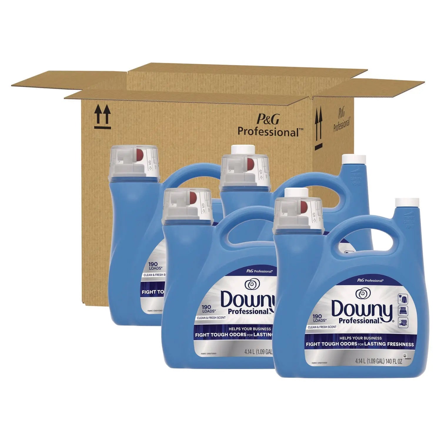 Commercial Liquid Fabric Softener, Clean and Fresh Scent, 140 oz Pour Bottle, 4/Carton Downy® Professional Flipcost