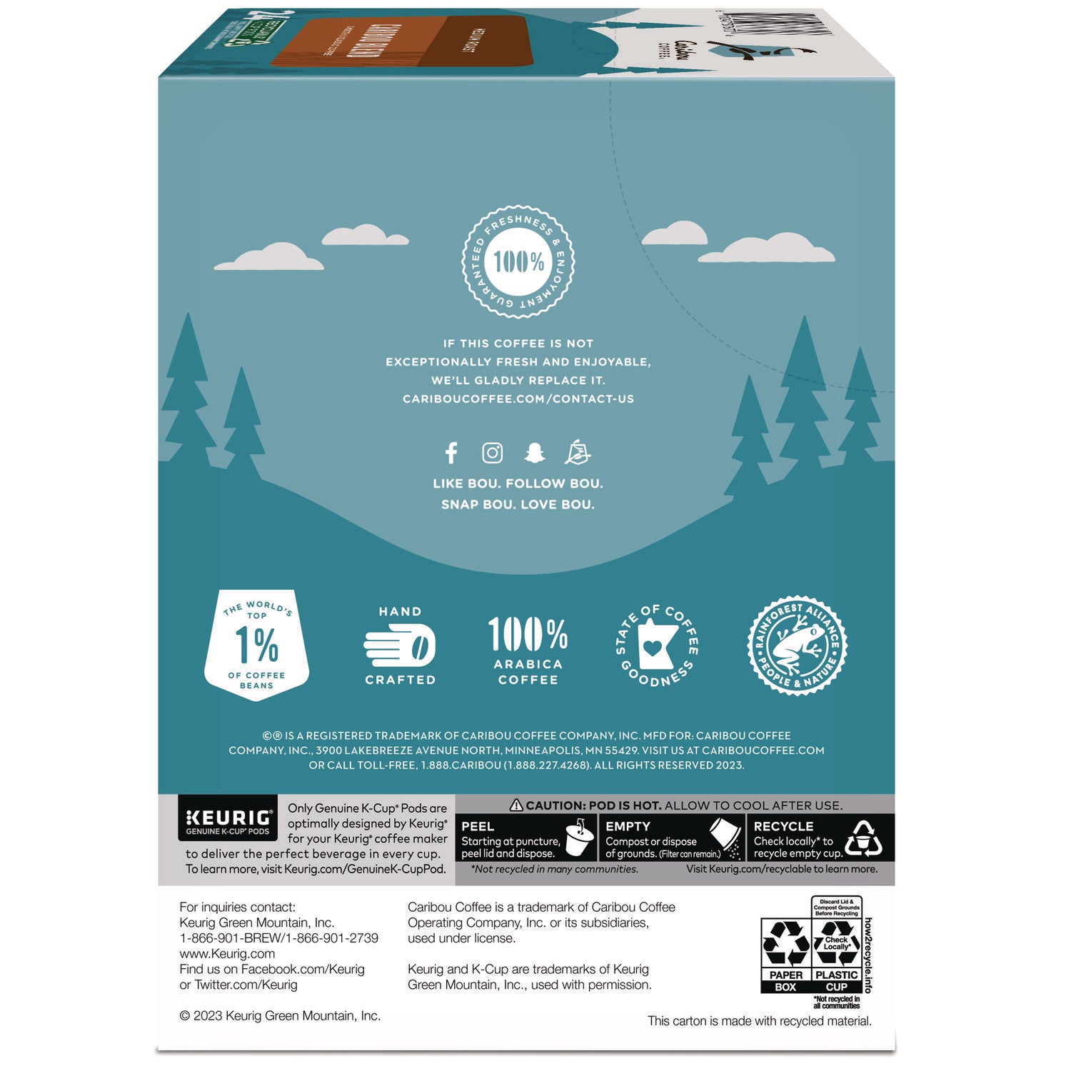 Caribou Coffee® Caribou Blend Coffee K-Cups, 24/box