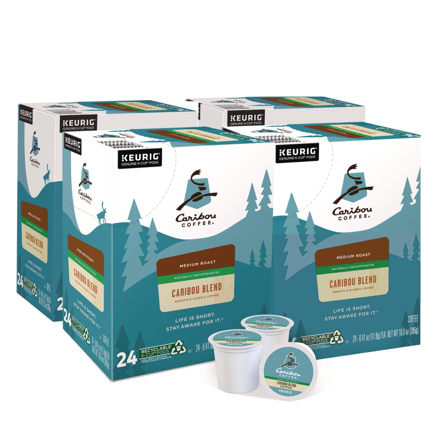 Caribou Blend Decaf Coffee K-Cups, 96/Carton