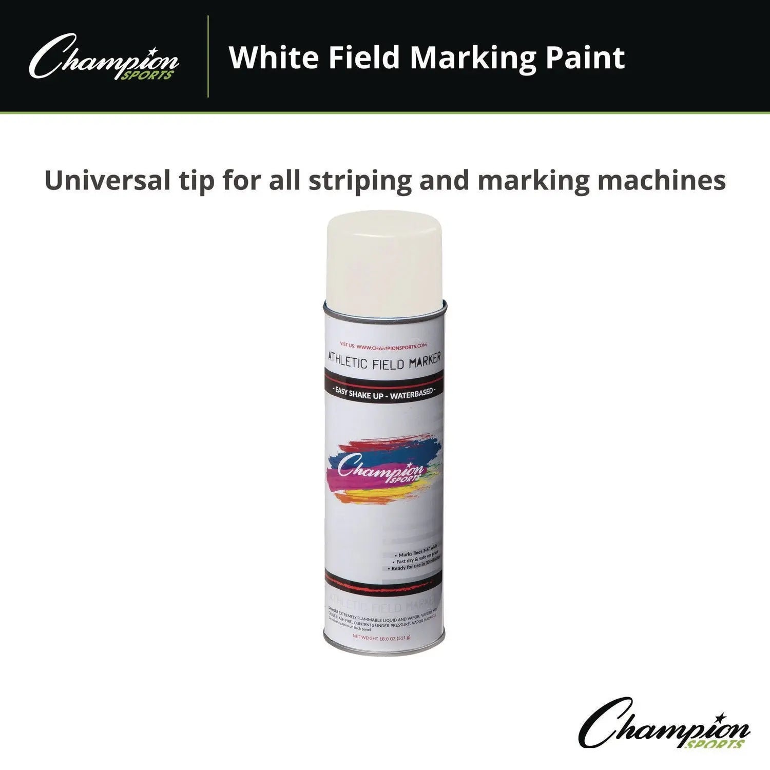 Field Marking Paint, 18 oz Aerosol Spray, White Champion Sports Flipcost