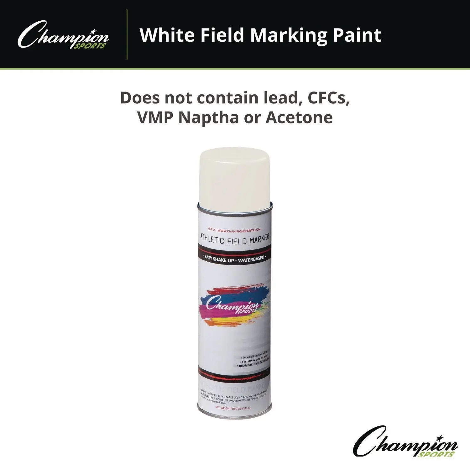 Field Marking Paint, 18 oz Aerosol Spray, White Champion Sports Flipcost