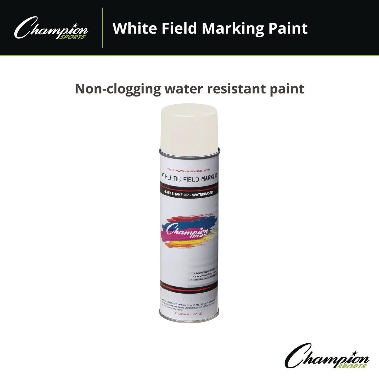 Field Marking Paint, 18 oz Aerosol Spray, White Champion Sports Flipcost