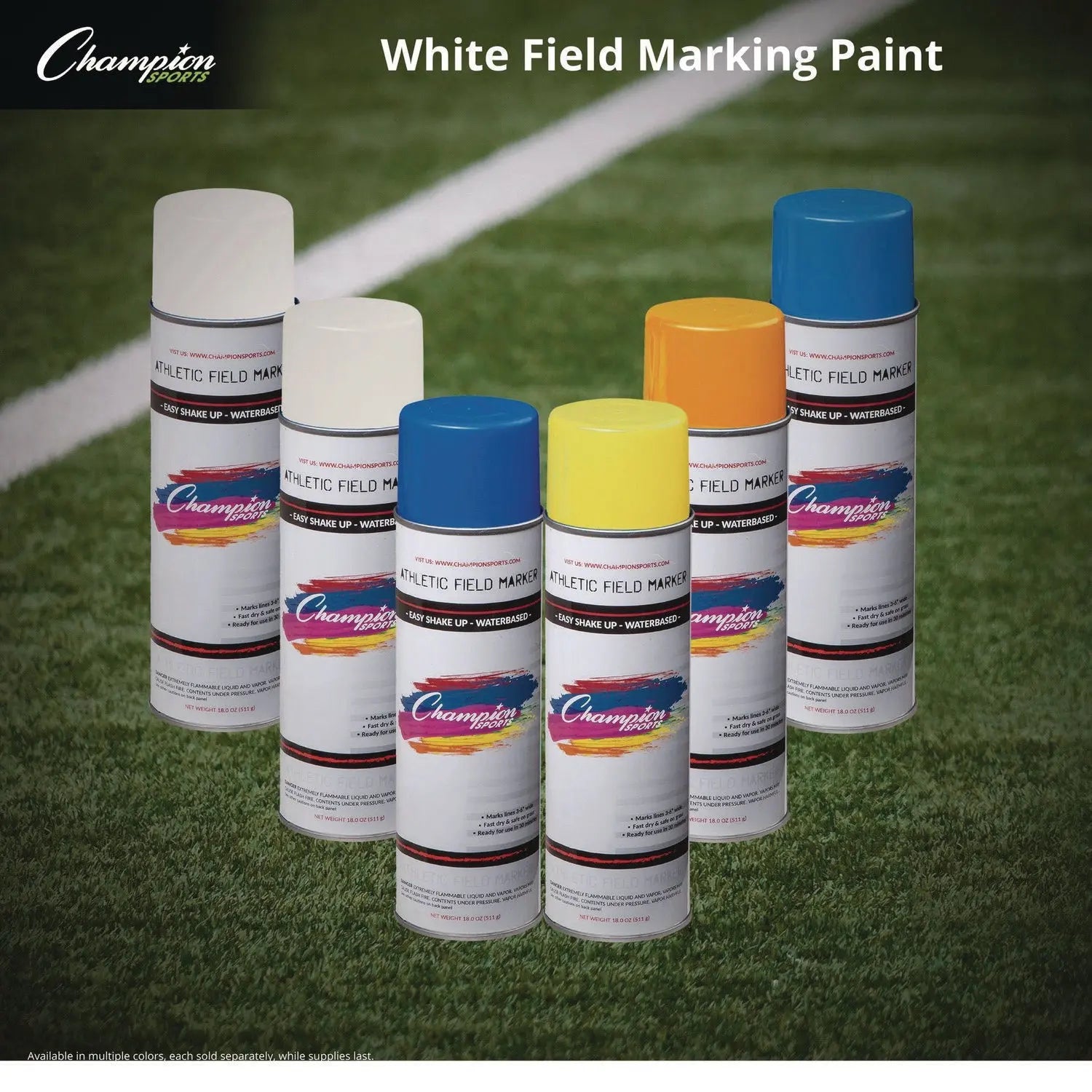 Field Marking Paint, 18 oz Aerosol Spray, White Champion Sports Flipcost