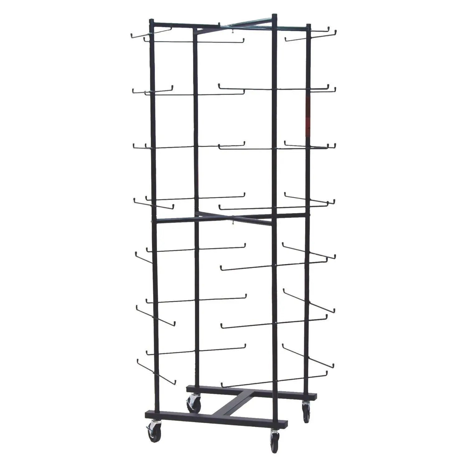 56 Football Helmet Rolling Rack, 26" x 28" x 81", Black