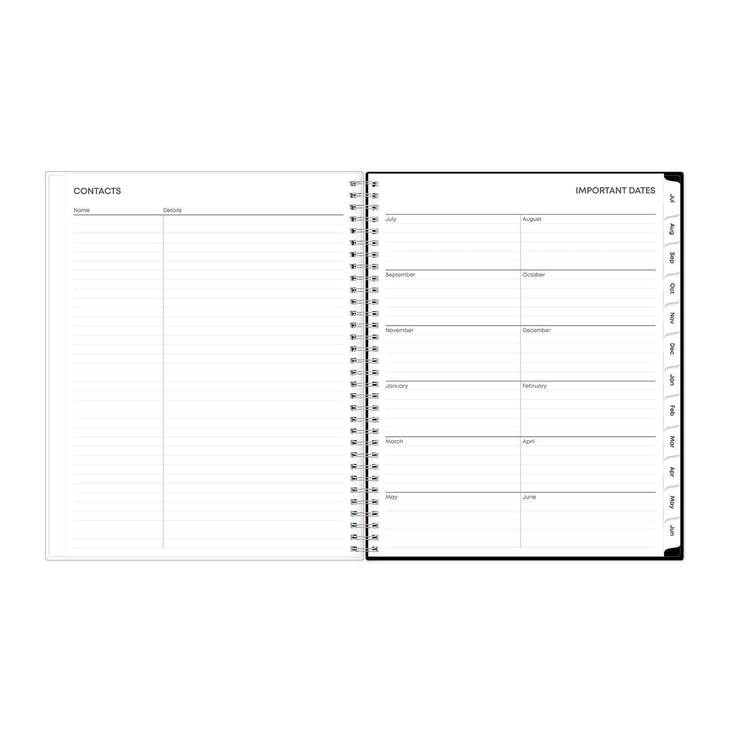 Blue Sky® Analeis Create-Your-Own Cover Weekly/Monthly Planner, Floral, 11 x 8.5, White/Black/Coral, 12-Month (July to June): 2024-2025