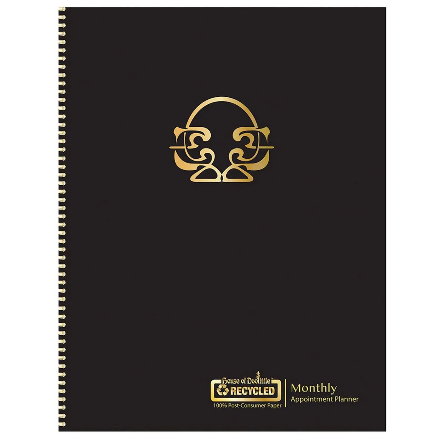 100% Recycled Deco Days Monthly Planner, 11 x 8.5, Black/Gold Cover, 12-Month (Jan to Dec): 2025 House of Doolittle™ Flipcost