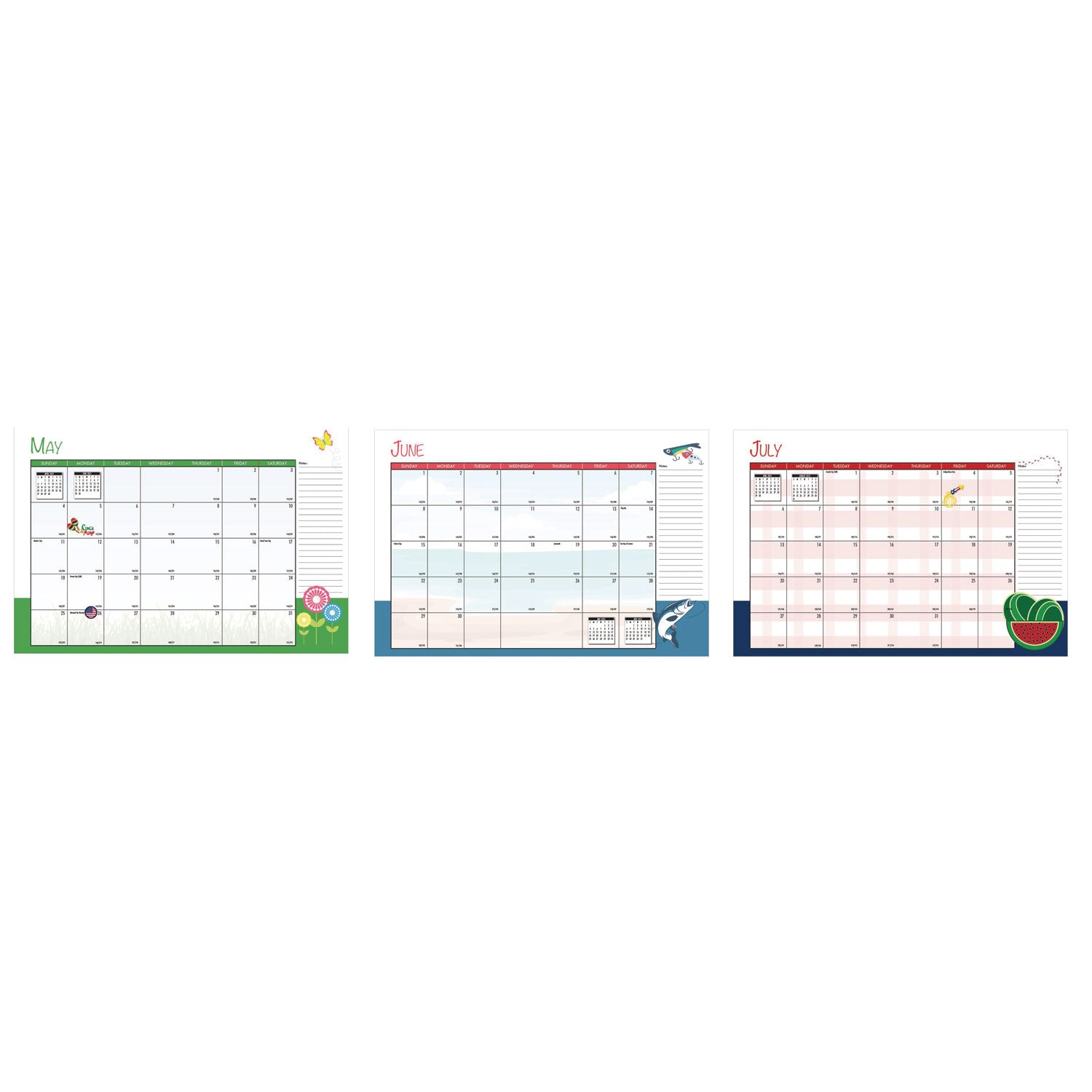 House of Doolittle™ Seasonal Monthly Planner, Illustrated Seasons Artwork, 10 x 7, Light Blue Cover, 12-Month (Jan to Dec): 2025