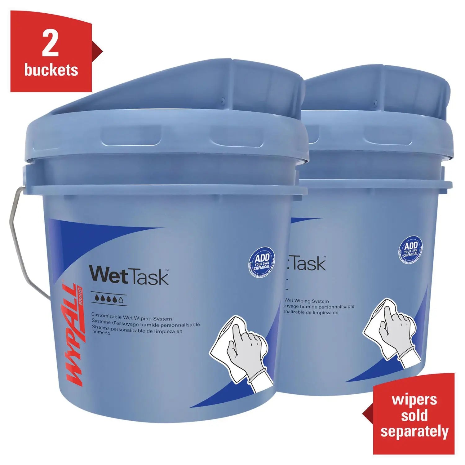 WetTask™ Customizable Wet Wiping System, 3.5 gal, Blue, 2/Carton WypAll® Flipcost