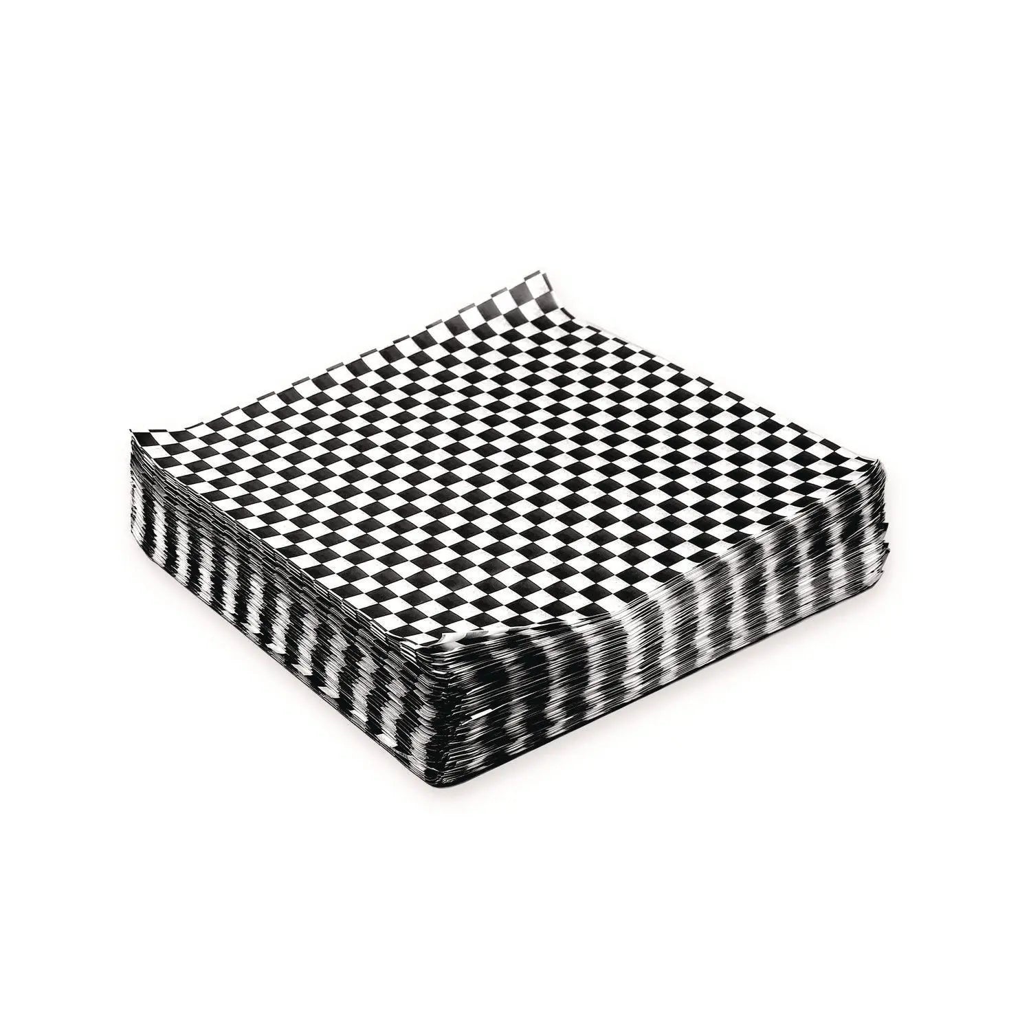 Grease-Resistant Food Wrap, 12" x 12", Black Check, 5,000/Carton
