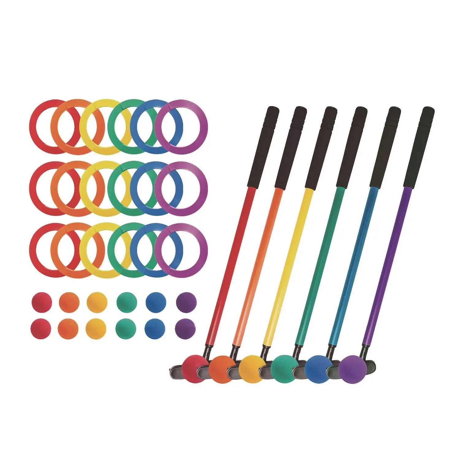 Mini Golf Set, 12 Balls/6 Putters/18 Rings/3 Target Holes