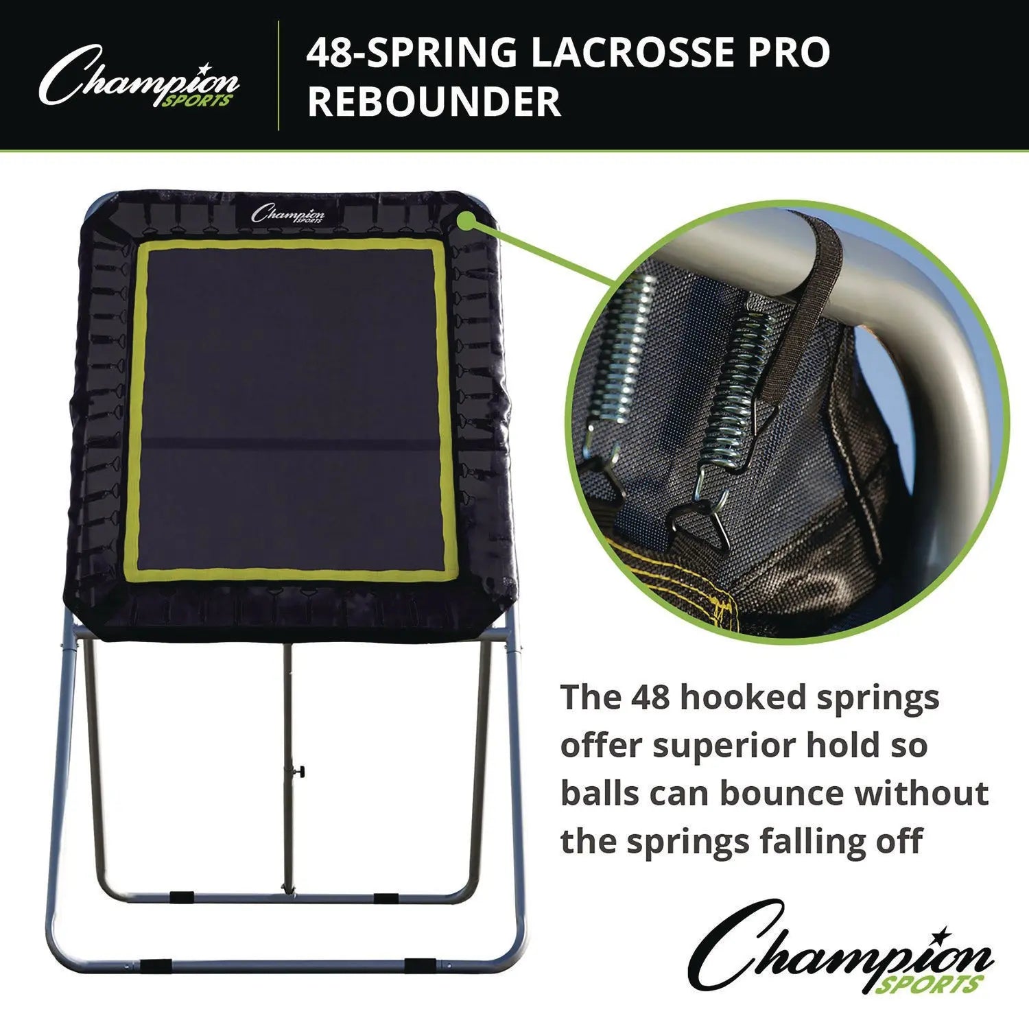 Deluxe Lacrosse Ball Rebounder, 6 ft x 3 ft, 1.5" dia Frame Champion Sports Flipcost