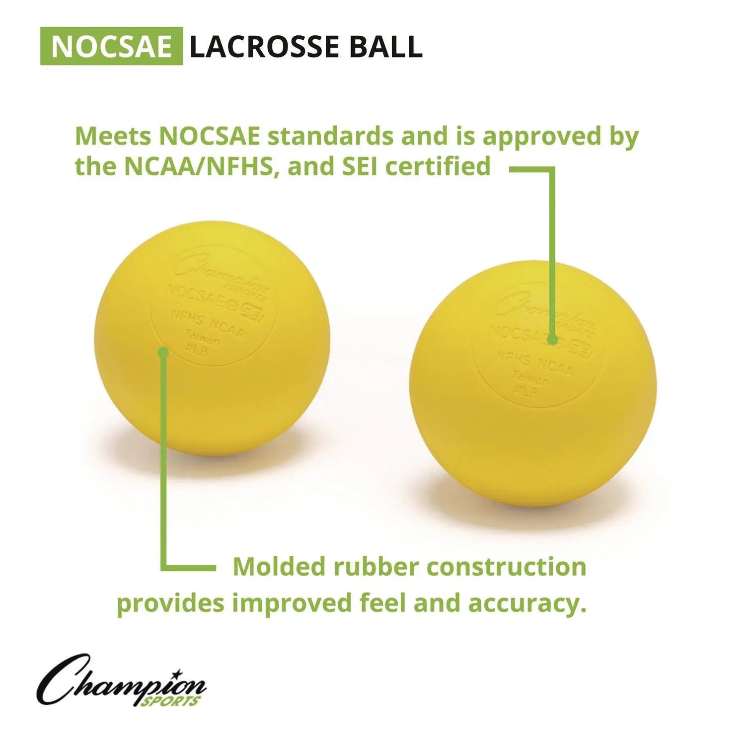 Lacrosse Balls in a Bucket, 11" x 11" Bucket with 36 Yellow Rubber Balls Champion Sports Flipcost