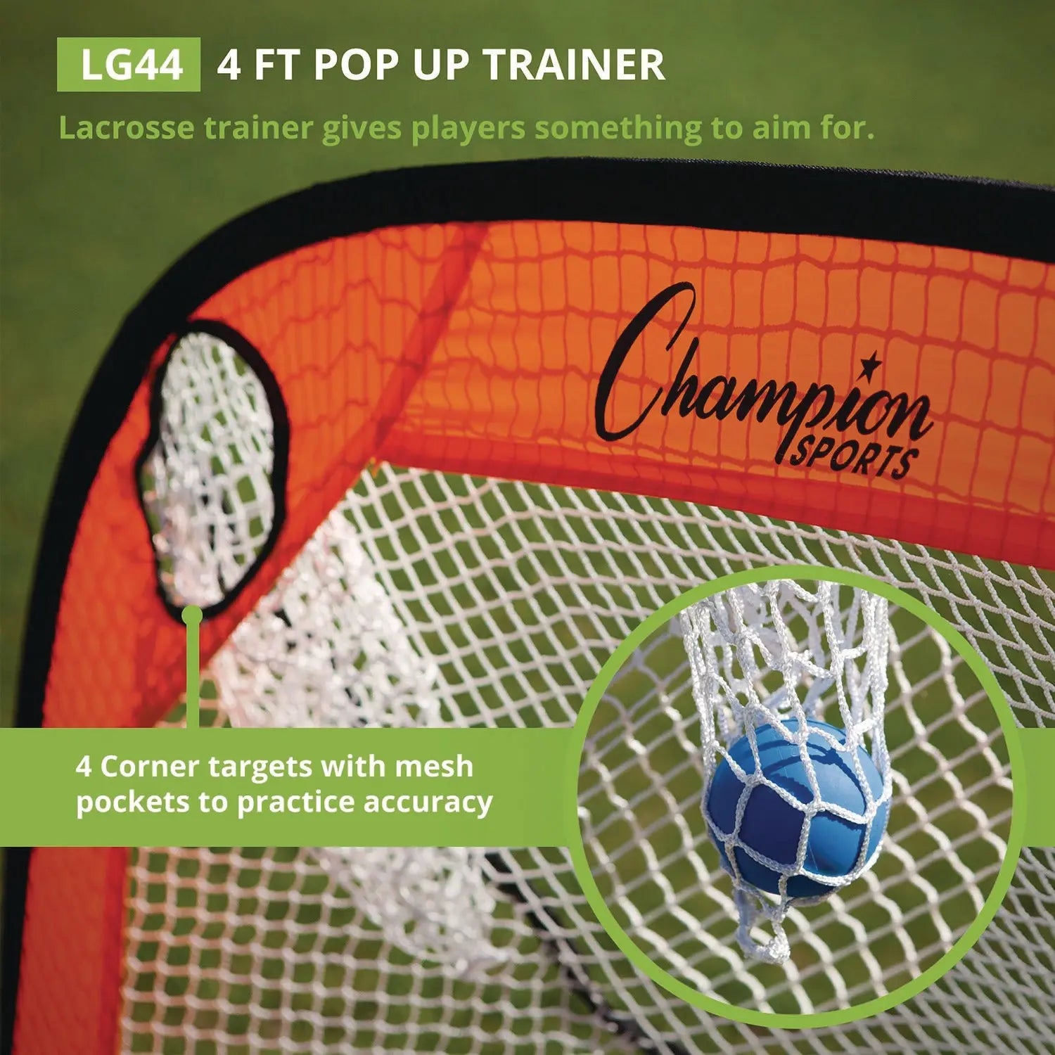 Lacrosse Pop Up Target Trainer, 4 ft x 4 ft Champion Sports Flipcost